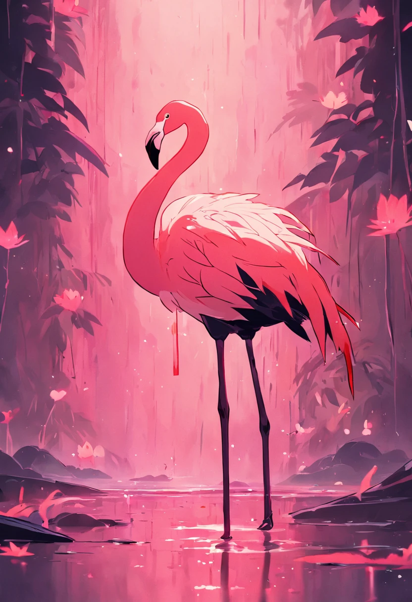 flamingo logo 2d, Minimalist