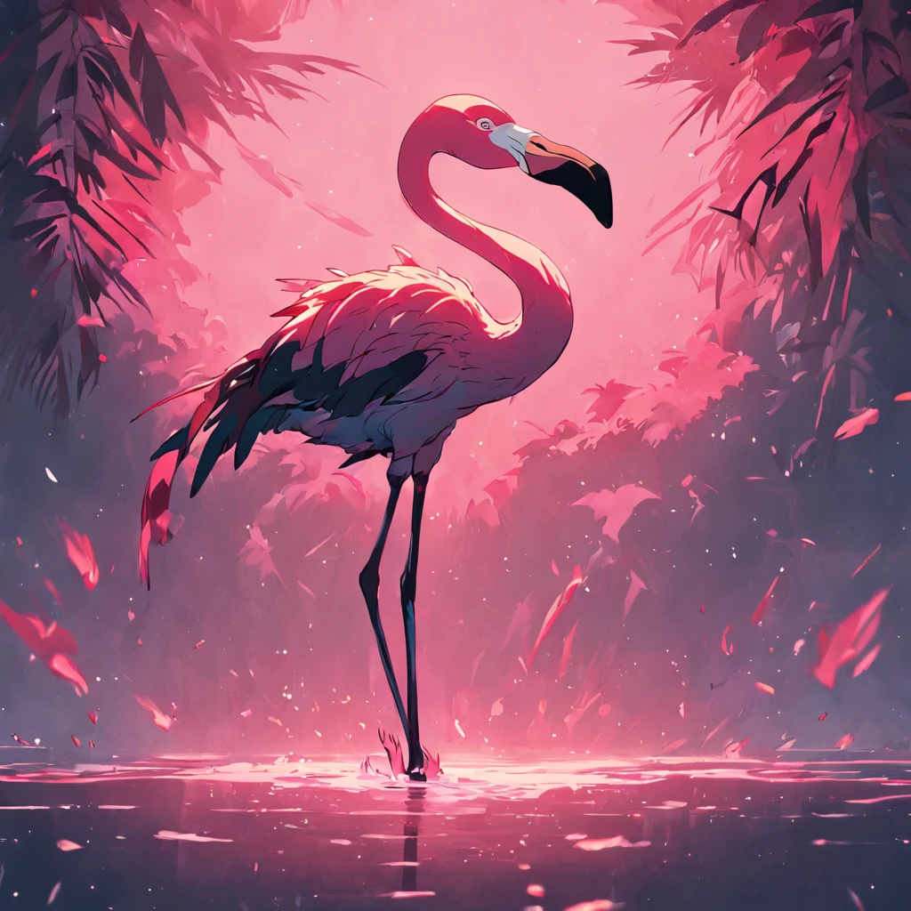 flamingo logo 2d, Minimalist, vector
