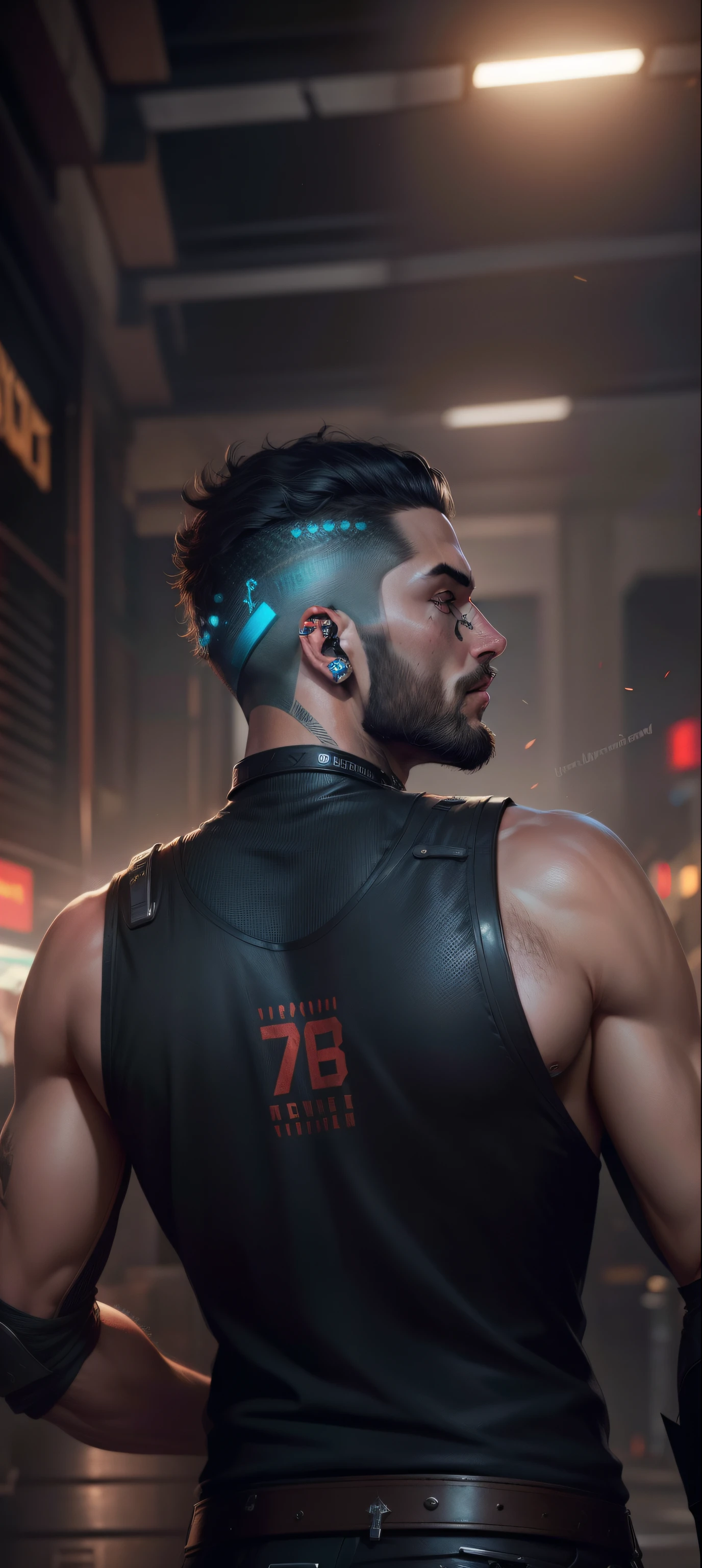 Change background cyperpunk handsome boy realistic face 8k ultra realistic