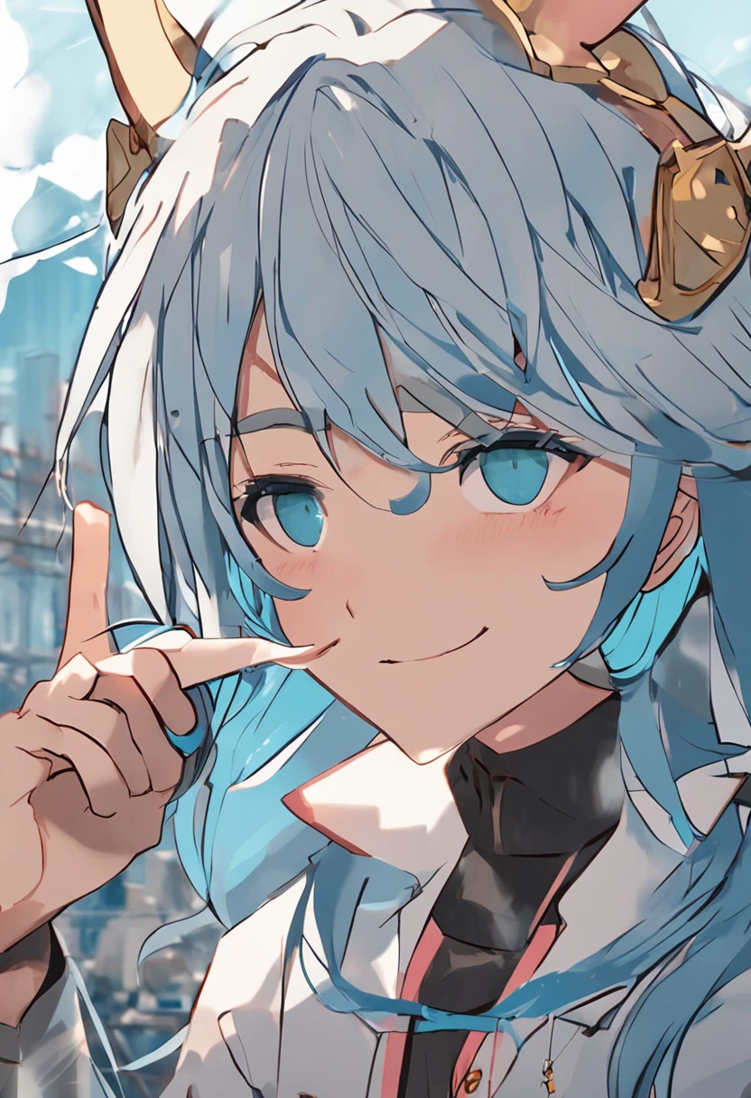 fumo, Blue hair, retinas, Masterpiece, best qualtiy,Boy,There is a mole under the right eye