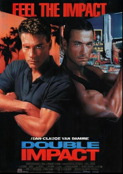 Um cartaz do filme Impacto, classic 8 0 s flick ), arte do filme, no two digits, no double head, in the movie hard target (1993), Cartaz do filme dos anos 8 0, Cartaz dos anos 80, Filme de 1995, Action movie poster, an epic love affair with doubt, 1 9 8 0 s cartaz do filme, action film