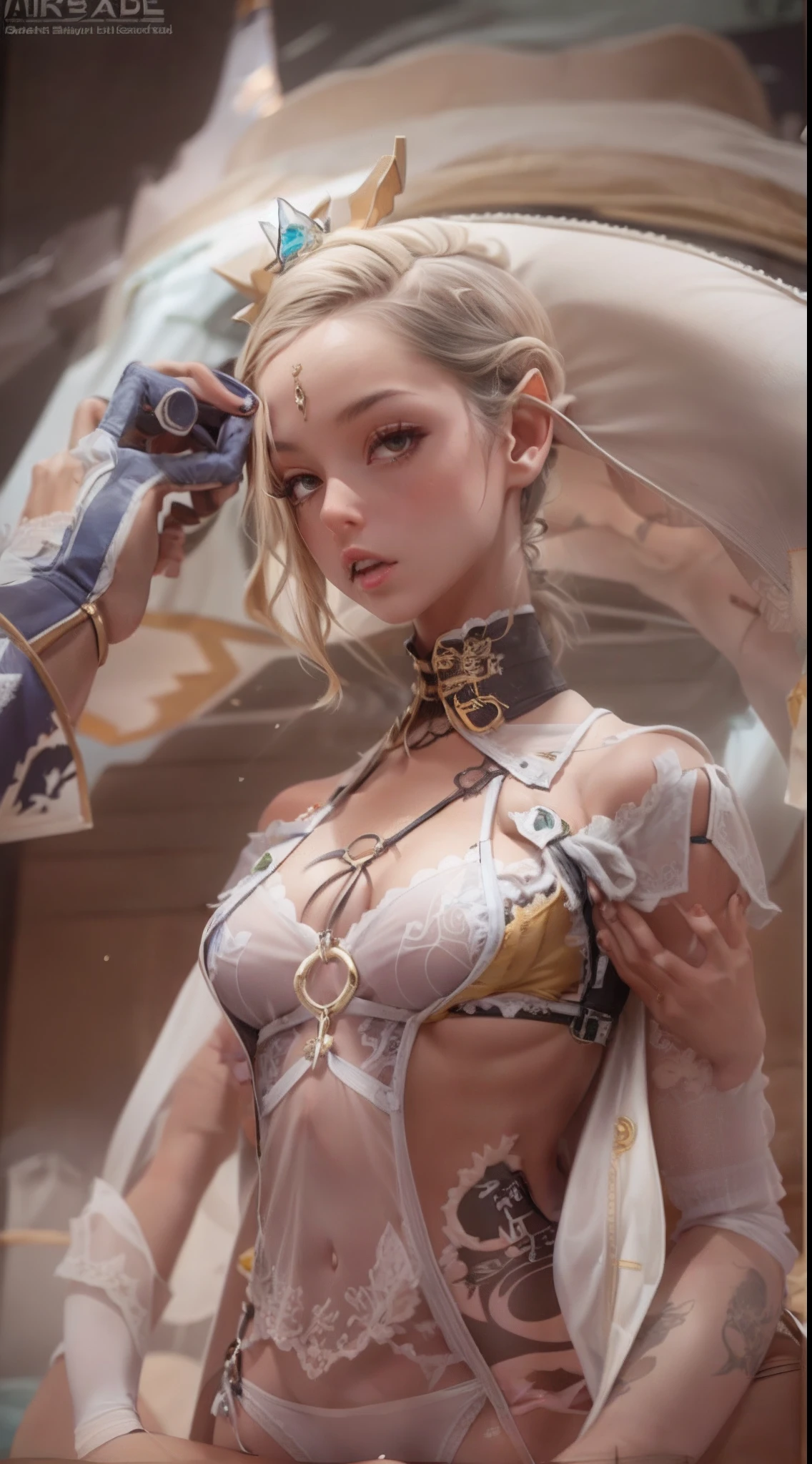 （A female centaur：1.5），She is both（Female: Centaur, half human, half horse, half horse, half horse：1.5），It is also a female Yingzhao。She blends both images，The first is：（（The head of the horse/neck/Shoulder these parts，Replaced with a beautiful female human upper body）：9.9），'s（Female, half-centaur, half-human, half-horse, half-human：1.5），The second is：（（The head of the horse/neck/lower back/hason/gluteal/Shijo Thigh Female Embodiment）：9.9），'s（Seamless chimera of a female half-horse with a beauty：9.9），（It's like a chimera of a female human and a half-horse costume：9.9），This chimerism is based on a strong future（Technologie：1.5）above。The ultra-wide-angle lens captures the image of her beautiful and ethereal wings on the ionosphere launching a super-high-speed charge and leaping。Her front half is distinctly feminine，Tall sexy body，possessed（K cup giant coconut tit chest：9.9），Has（Narrowed small brute waist 5.5）、Butterfly cross、（Long legs：9.9），The embedded interface of the bent female metamorphosis part of the back half of the body is at the hip position of the front half of the body。（The horse-shaped, half-horse torso form of her back body is completely female humanization9.9）。Translucent fluid flowing from the（Narrowed sternum 5.5）The upper end begins to embed the chest cavity of a woman in the shape of a bent dog style at the back of the beautiful woman's body/lower back/Ventral transverse。Then there are the sexy beauty's upright hips，（Her entire body has been completely female and replaced by a female body：9.9），Including the half-horse part。Mechanized armor covers the legs with knee-shaped anti-joints and feet，And these parts are highly anthropomorphic，This makes her legs graceful and slender，Her four horse legs exploded in length proportions and was slender and toned，Under the legs are skinny white feet dressed in Skyscraper Heels，Use Midjourney's advanced stroke tools and color palettes, as well as texture packs, model packs, and texture tools，Concentration，Include