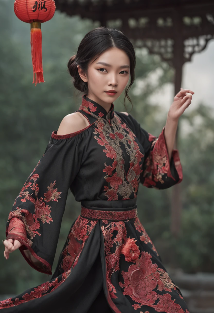 full body, woman,moyou,Beautiful Chinese Women,black beauty,cinematic photo official art,unity 8k wallpaper,ultra detailed,aesthetic,masterpiece,best quality,photorealistic,entangle,mandala,tangle,entangle,1girl,cowboy shot,ecstasy of flower,dynamic angle,the most beautiful form of chaos,elegant,a brutalist designed,vivid colours,romanticism,atmospheric . 35mm photograph, film, bokeh, professional, 4k, highly detailed, skin detail realistic, ultra realistic
