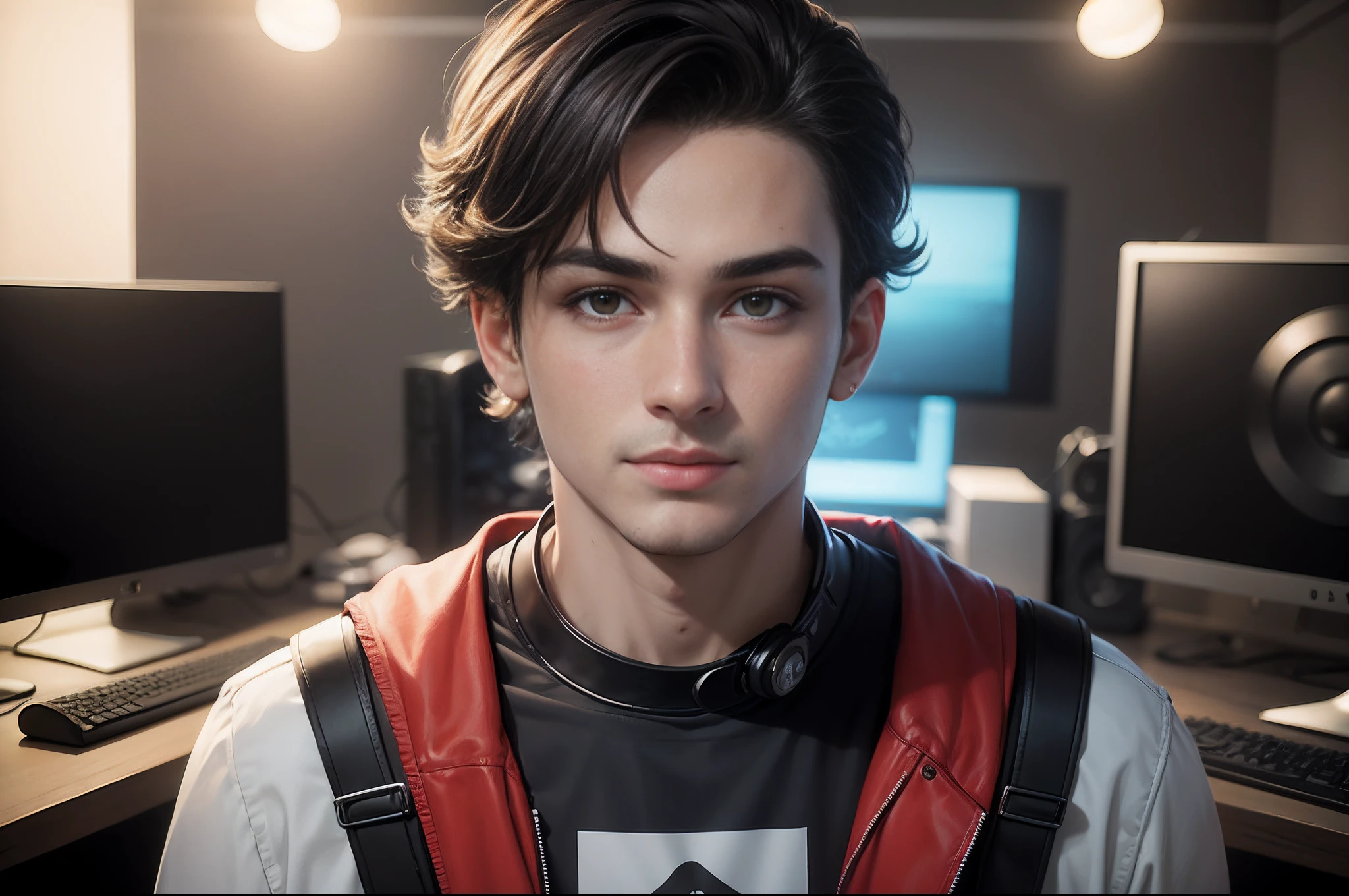 Retrato de um youtuber, fracassado,8k, melhor detalhe, qualidade mega.