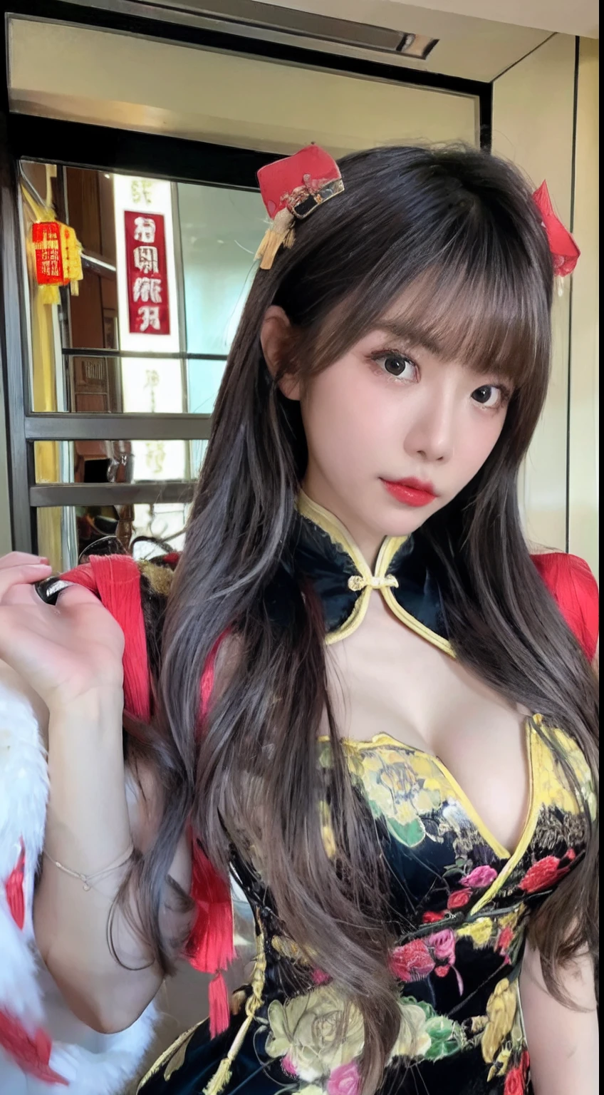 1girl in ,((Devil Costume)),tits out, wide open cleavage,(( Character Play)),((chies)) , (Black hair shortcuts),((looking to camera)), High resolution,Highly detailed, looking to camera,appearance々Posing、black lipstick、Black wings
