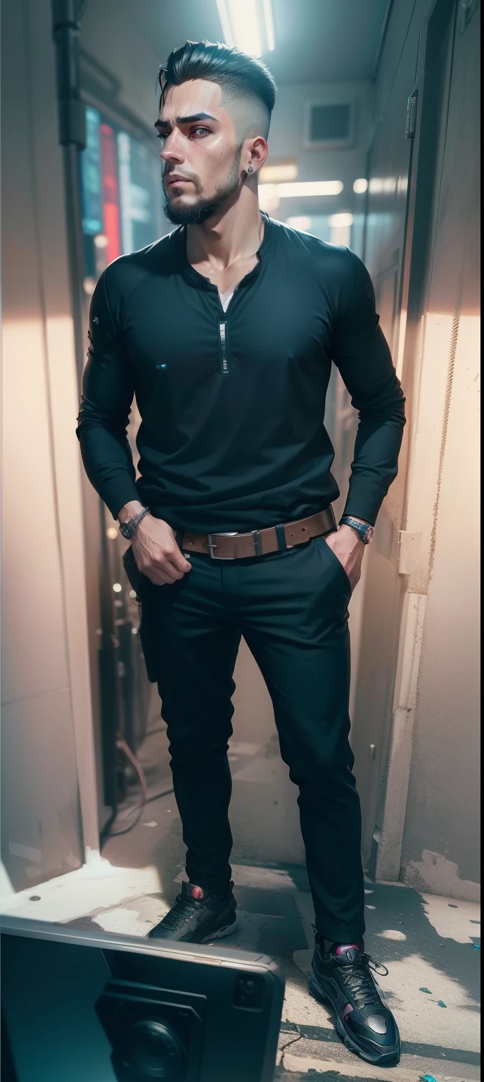 Change background, cyberpunk look handsome boy  realistic face, 8k ultra realistic