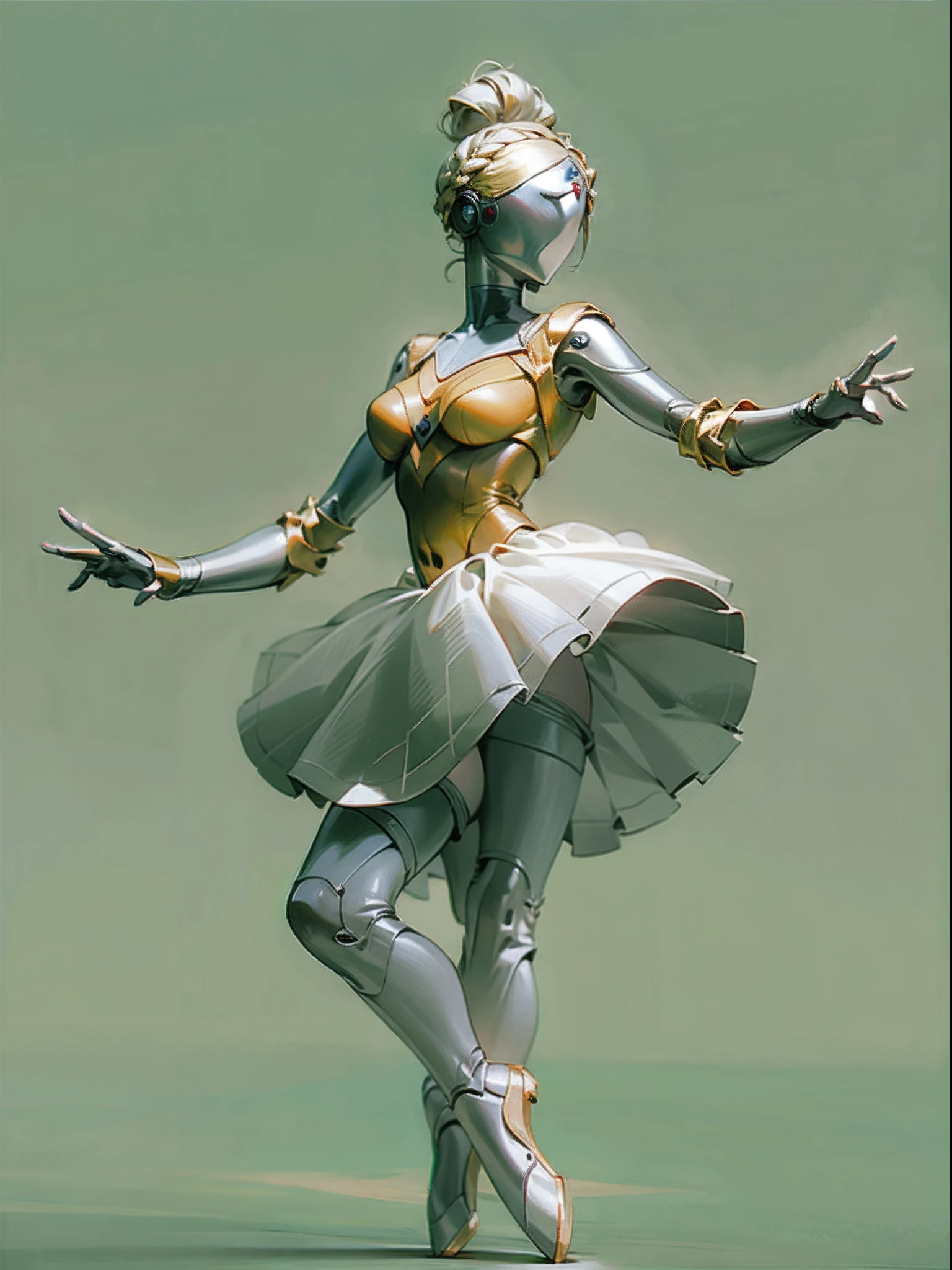 Bailarina pose atomic hearts, android, 8k realistic, no face.