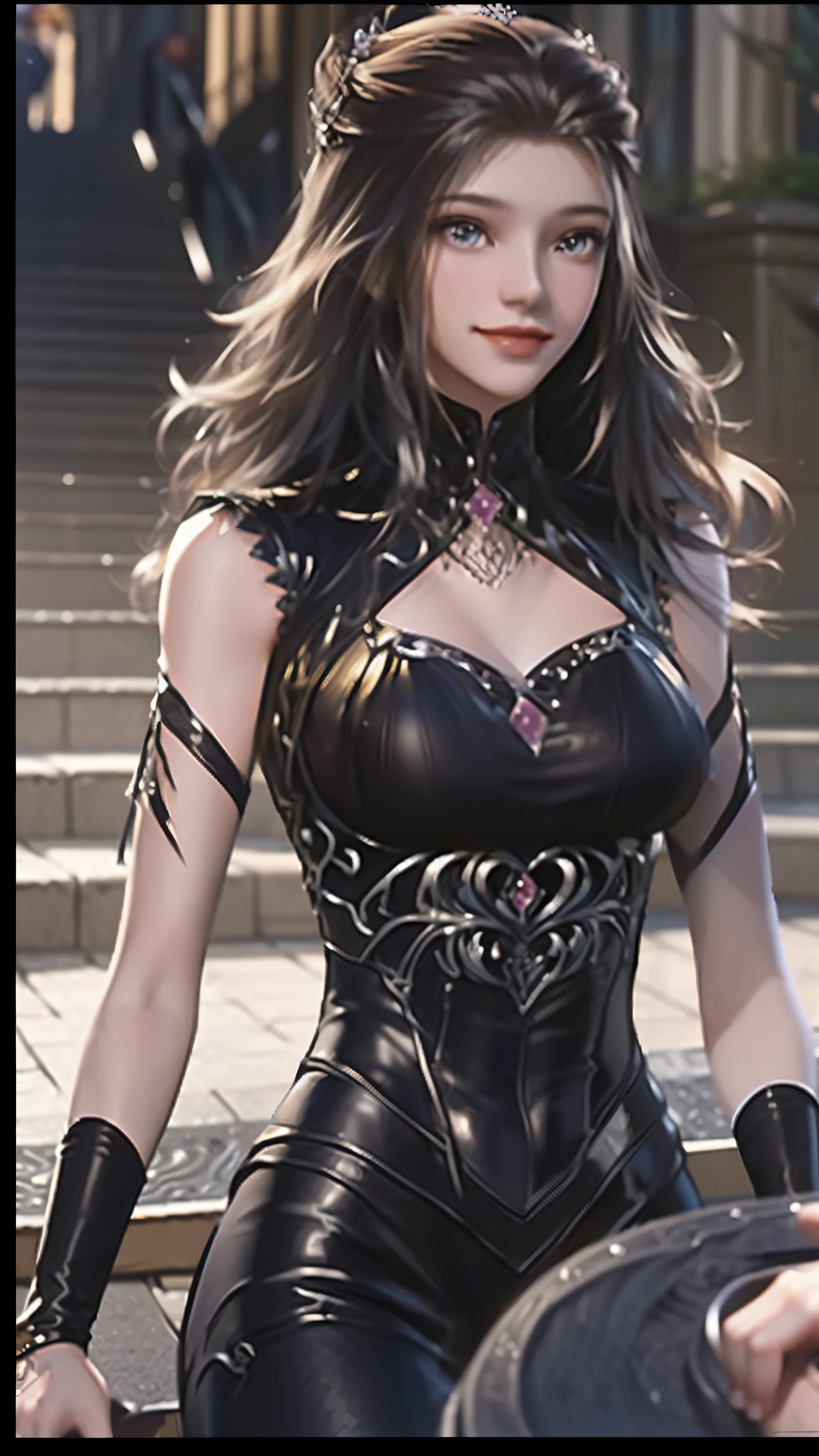 ((Best Picture Quality, 8k, tmasterpiece:1.3)), 1girl, Beautiful woman with slender abs:1.3, (Casual hairstyle), Princess dress:1.1, Ultra-fine face, A detailed eye, 二重まぶた，ssmile，Home