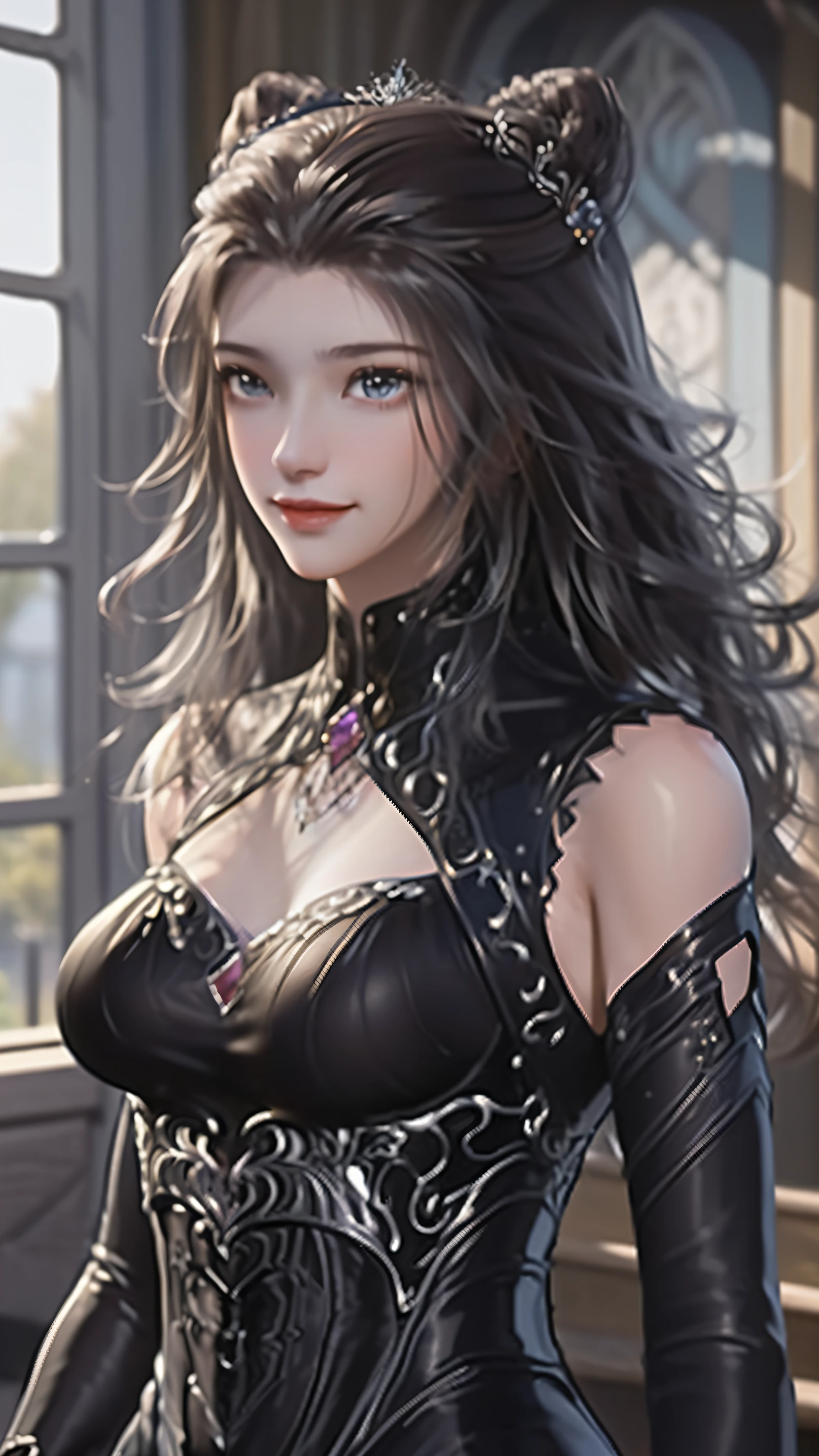 (((1girl))) (((Solo focus))) (((Dresses like a medieval fantasy dominatrix.))) Design a female anti-hero for a dark fantasy-horror setting. She is very sinister and sexy. She looks action oriented and dangerous. She looks very lithe and physically fit. This is a dark and medieval style horror setting. This character is darkly attractive and the backdrop is n abandoned mansion. Use a dark palette for this eerie scene. (((The character looks like a darkly sexy powerful, dominant woman.)))gothic art, Dungeons & Dragons character portrait, intricate details, ultra detailed, ultra detailed clothes, ultra epic masterpiece, ultra detailed, intricate details, award winning, fantasy art concept masterpiece, trending on Artstation, digital art, unreal engine, 8k, ultra HD, centered image masterpiece:1.2, photorealistic:1.2, girl focus, volumetric lighting, glossy skin, shiny skin, , fantasy artwork, fantasy attire, fantasy adventurer, masterpiece:1.3,madly detailed photo:1.2, hyper-realistic lifelike texture:1.4, picture-perfect:1.0,8k, HQ,best quality:1.0, (masterpiece,fantasy,art, best quality, unreal engine, 8k, ultra HD, centered image, absurdres