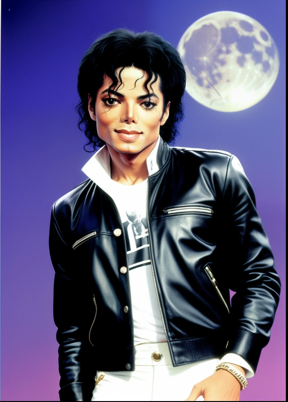 Michael Jackson, with donkey's head, com cabelo cacheados, with Moonwalker dancing outfit
