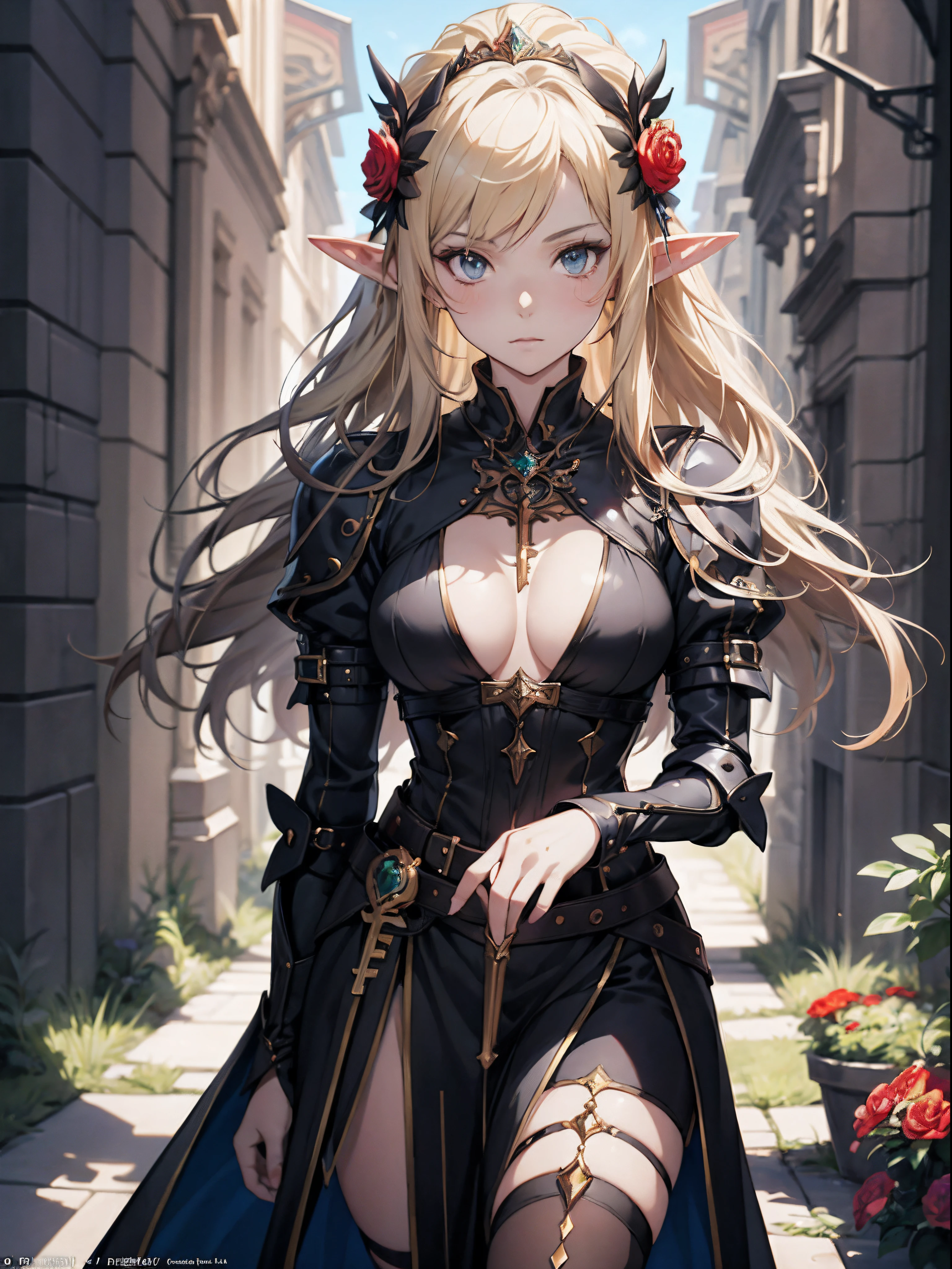 anime girl in a dress and flowers tiara , cushart krenz key art feminine, portrait knights of zodiac girl, detailed key anime art, high detailed official artwork, detailed digital anime art, trending on artstation pixiv, 2. 5 d cgi anime fantasy artwork, detailed anime character art, alluring elf princess knight, astri lohne