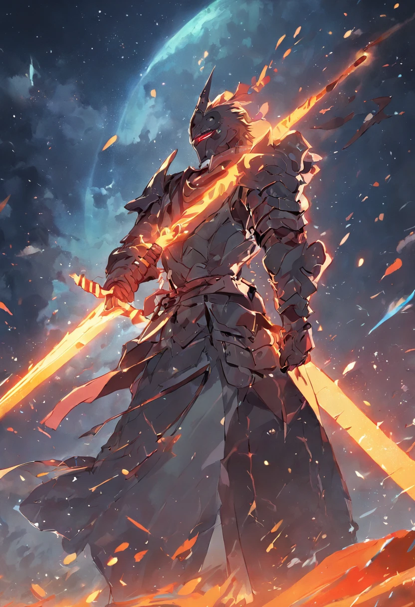 1 lobisomem guerreiro, espada longa, armadura de batalha