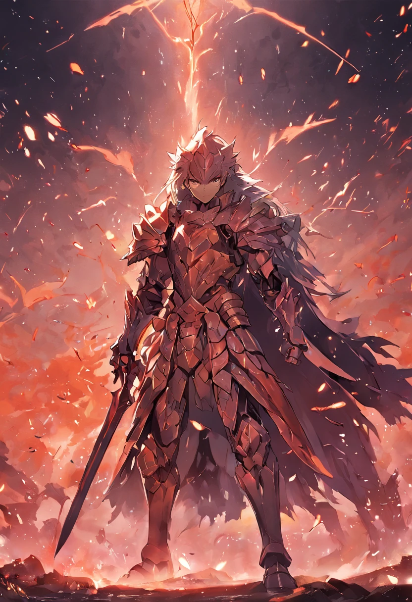 1 lobisomem guerreiro, espada longa, armadura de batalha
