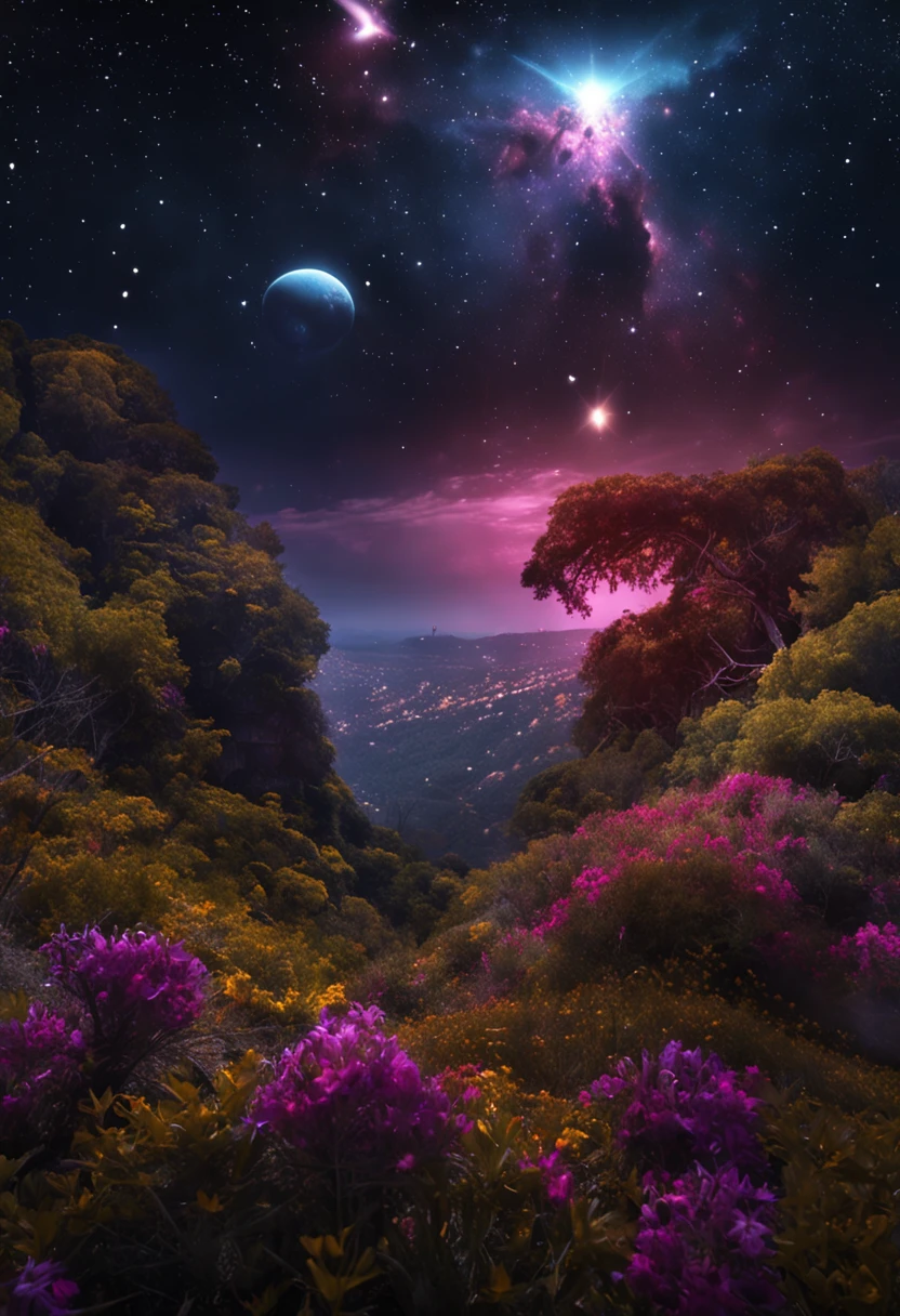 estrelas e planetas fotorealista