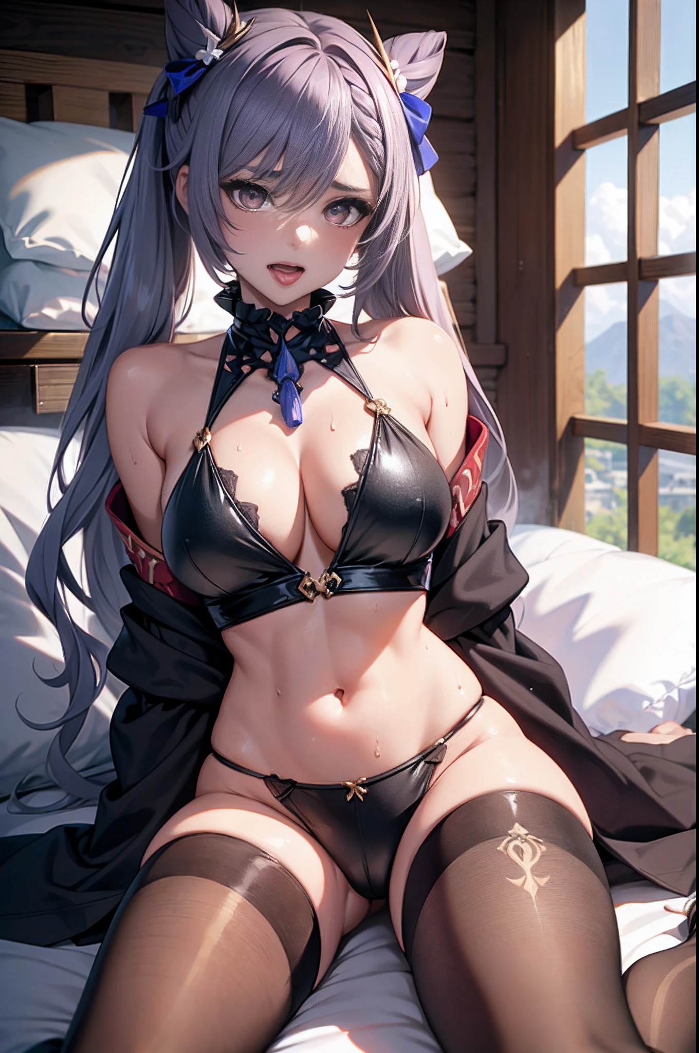 Kizi, Lodge, Humanity, huge , Navel side light,Beautiful detailed eyes, Slave chains, Slave collars, Lie down in bed, Slave costumes, rolled her eyes, and the tongue sticks out, cum tongue, frenzied, exhilarated,expecting,desirereasts,uth open, Scream, ahgao, rough breath, Be red in the face, sweat leggs, Slave costumes, multicolour hair, hair-bun,