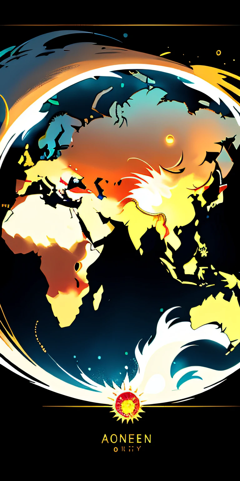 A continent filled with the elements of the five elements,The golden white of the gold element,Woody cyan of wood elements,Water element water black,The fiery red color of the fire element,Earthy yellow color of earth elements,Various colors occupy the continent of the five elements here