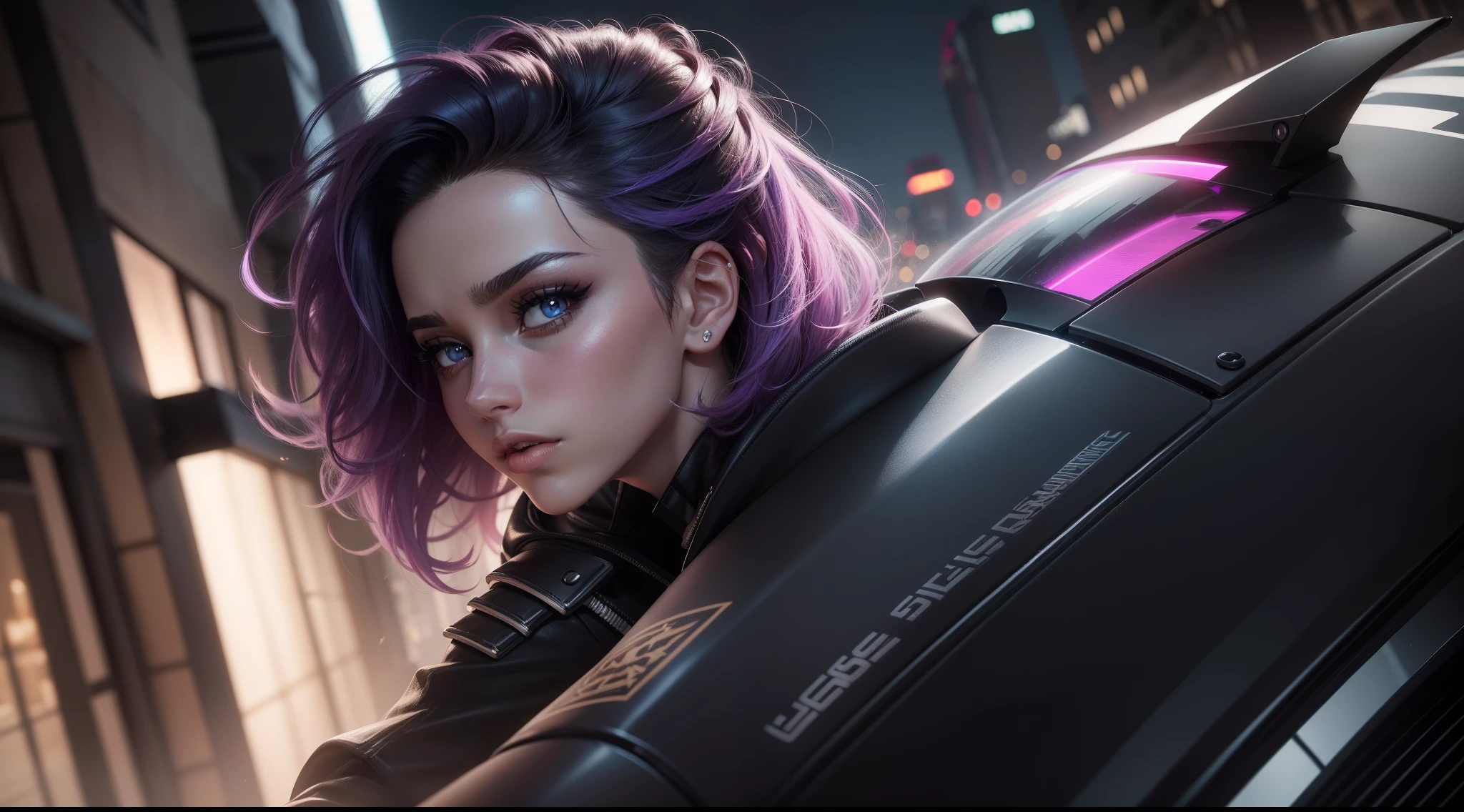 master part, best quality, anime CGI extremamente detalhado, (anime), olhos perfeitos, both eyes are the same, global ilumination, luz suave, luz dos sonhos, disco Rigido, 2K, Ray tracing de fundo 4k, florescer, realistic lighting, 4k lighting effects, realistic reflections, side view, Side angle, cabelo curto selvagem, melancolia, Mechanicalgirl, elongated mechanical mask, ruas futuristas da cidade, neon eyes, olhos brilhantes, Vista lateral da face, side view, cabelo selvagem curto, Cabelos selvagens, short hair, cabelos despenteados, Destaques, sombra, olhos grandes, olhos detalhados, bushy eyelashes, maquiagem, maquiagem molhada, running Mascara, lips, thick lips, lush lips, batom, mascara, sombra, sombra molhada, Sombra da corrida,