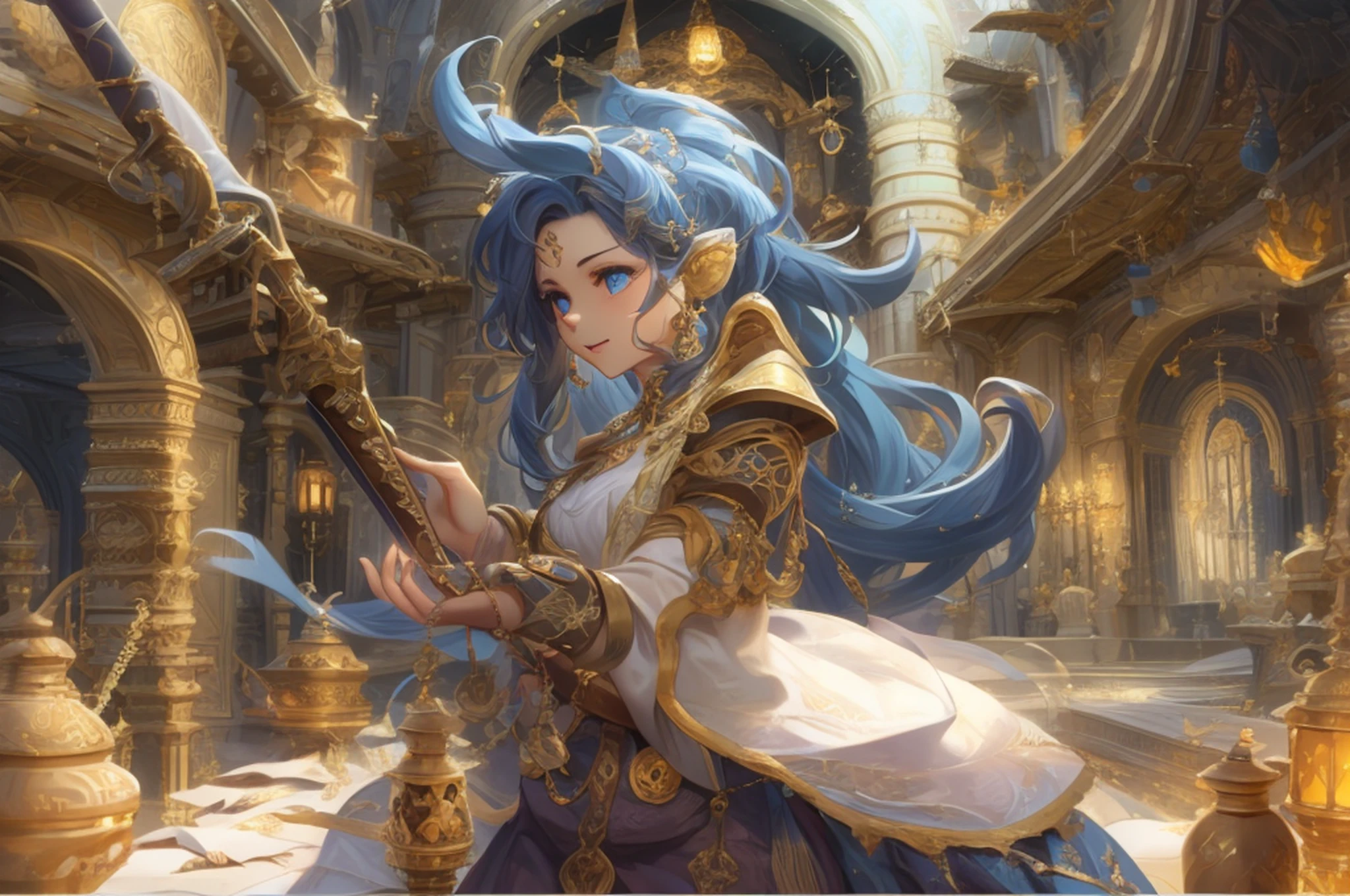 Detalhes altos, best quality, 8k, [ultra detalhado], master part, best quality, (extremamente detalhado), Dynamic angle, tiro ultra largo, fotorrealista (detalhes intrincados, master part, best quality: 1.5), arte de fantasia, arte dnd, Arte de RPG, arte realista, An ultra-wide image of bard playing flute in fantasy tavern and delighting the audience , corpo inteiro, a human female (Detalhes intensos, master part, best quality: 1.5) Bardo da Fantasia, encantador de fantasia,  play flute and delight people with magical songs, roupas coloridas, Dynamic clothing, Cute Epic Female Bard (Detalhes intensos, master part, best quality: 1.5), dynamic hair, cabelos longos, cabelos ondulados, tavern full of crowd, muitas pessoas (Detalhes intensos, master part, best quality: 1.5), bard playing flute and delighting the audience  (Detalhes intensos, master part, best quality: 1.5), Luzes de velas, lustre de fantasia, magical notes, magical sigils in the air  (Detalhes intensos, master part, best quality: 1.5)