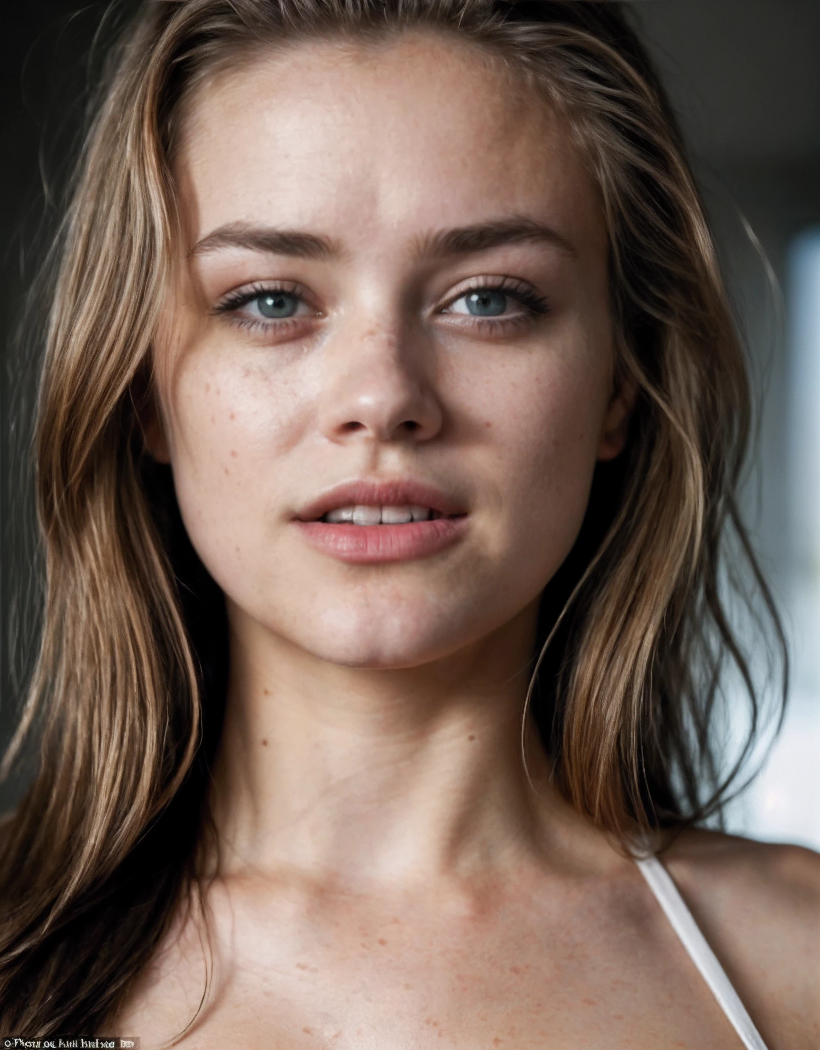 actress Josephine Langford, looking down at the viewer (naked, disheveled, with hair tied back, natural lighting, epic character composition, on her knees, yummy round breasts, red bra, facing viewer, smile, seductive smile, MOUTH OPEN, TONGUE, TONGUE OUT, drops of liquid on face, skin, breasts (8k, RAW photo, highest quality),(epic realistic:1.5), dynamic posture,erotic face (detailed eyes:0.8), (highest quality), (best shadow),intricate details,cinematic,((skin:1.4)),interior (hdr:1.5),detailed, (bright lighting: 0.7), masterpiece, RAW photo full-length portrait, captivating eyes, bright details, pouting lips, (high skin detail), (tint: 0.25), (dirty: 0.66), Key lighting, (backlight: 0.4), medium depth of field, Canon 5D, 50mm lens, f/4 aperture, (ultra-detailed, complex detail), sharp focus, 4k, absurd, 8mm film grain,flirting with camera