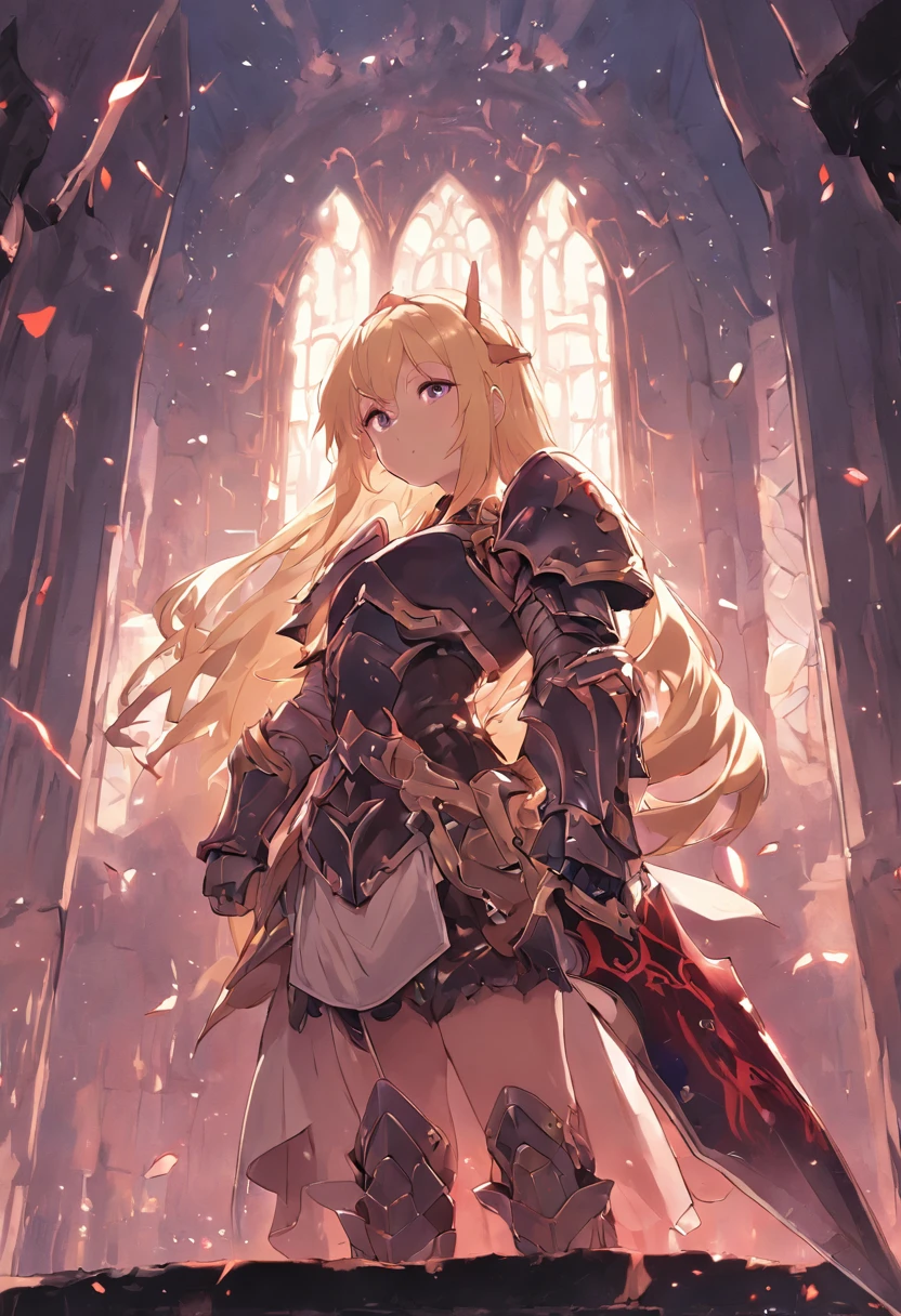 only [1 woman] , Sex life, Blonde hair, Giant chest, (chiselled abdomen), (Dark skin), ( Armor), inside castle