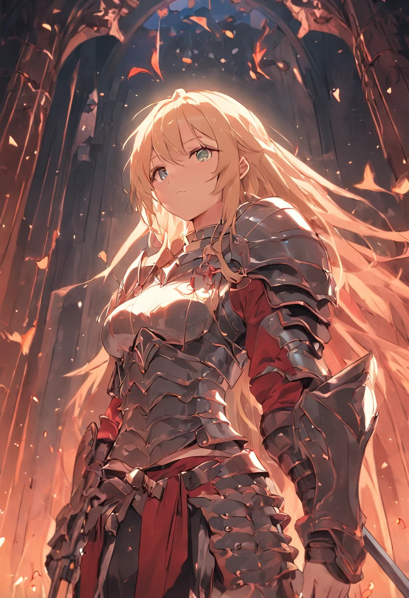 only [1 woman] , Sex life, Blonde hair, Giant chest, (chiselled abdomen), (Dark skin), ( Armor), inside castle