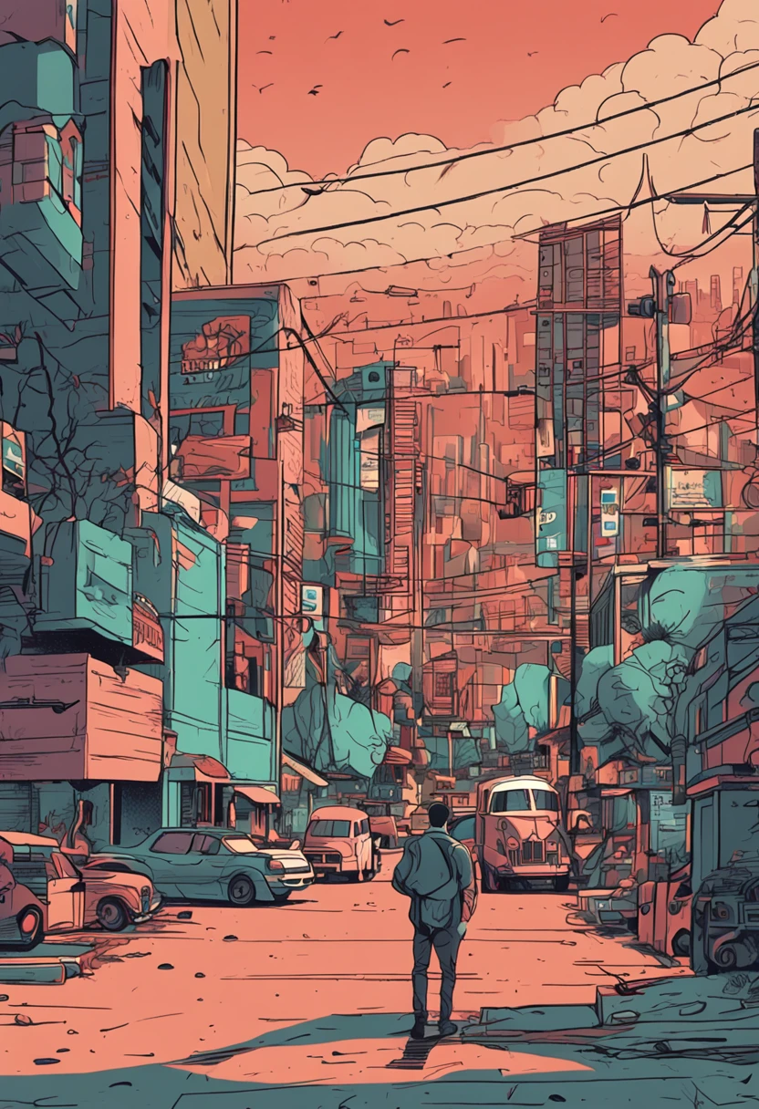 Look at the wide angle with an oversized top-down,A big scene that shocks people,Simple illustration type