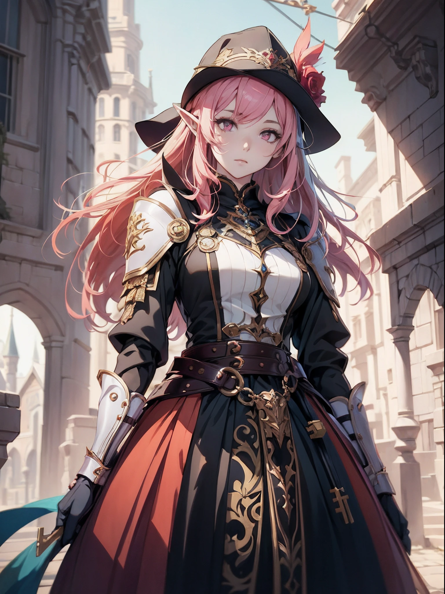 anime girl in a dress , pink hair, cushart krenz key art feminine, portrait knights of zodiac girl, detailed key anime art, high detailed official artwork, detailed digital anime art, trending on artstation pixiv, 2. 5 d cgi anime fantasy artwork, detailed anime character art, alluring elf princess knight, astri lohne