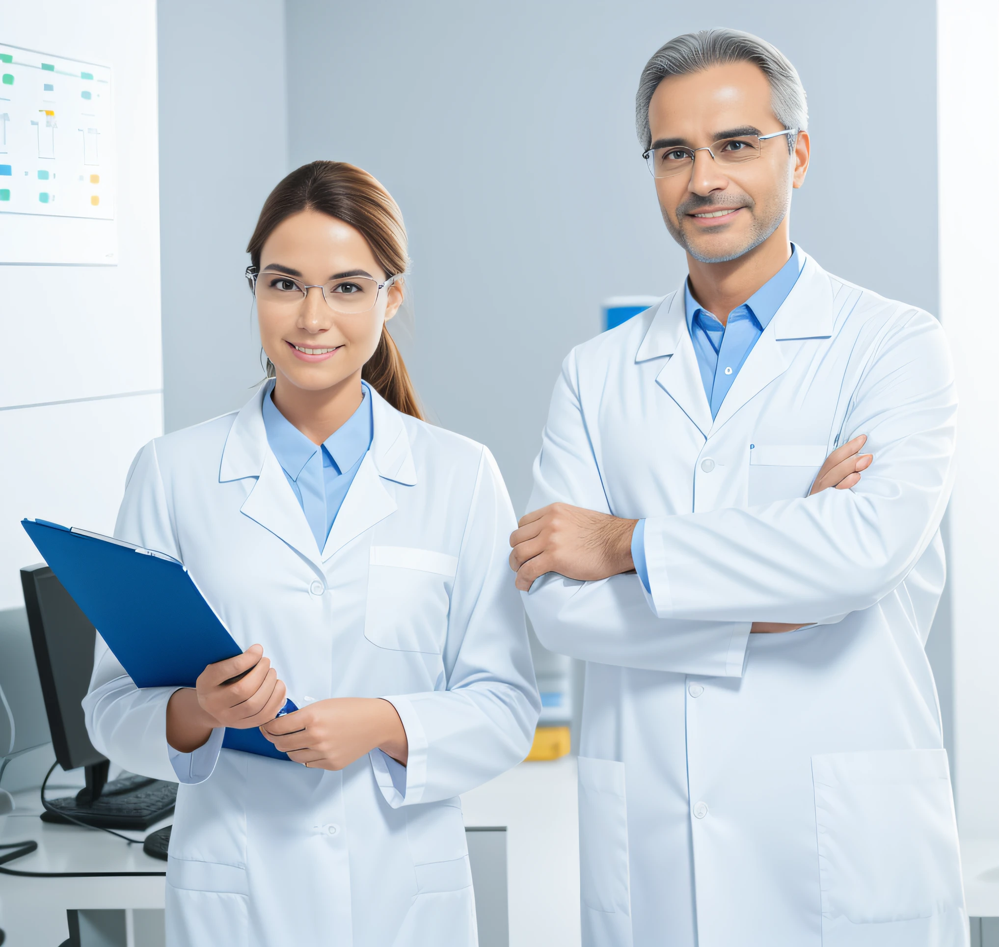 They were two doctors standing side by side in a room, wearing lab coat and glasses, wearing a white lab coat, wearing lab coat and a blouse, wearing a lab coat, doctors office, the doctor, wearing a lab coat, stockphoto, Wearing a lab coat, clean medical environment, doctor, male physician, dentist, labcoat, healthcare worker, Medical photography