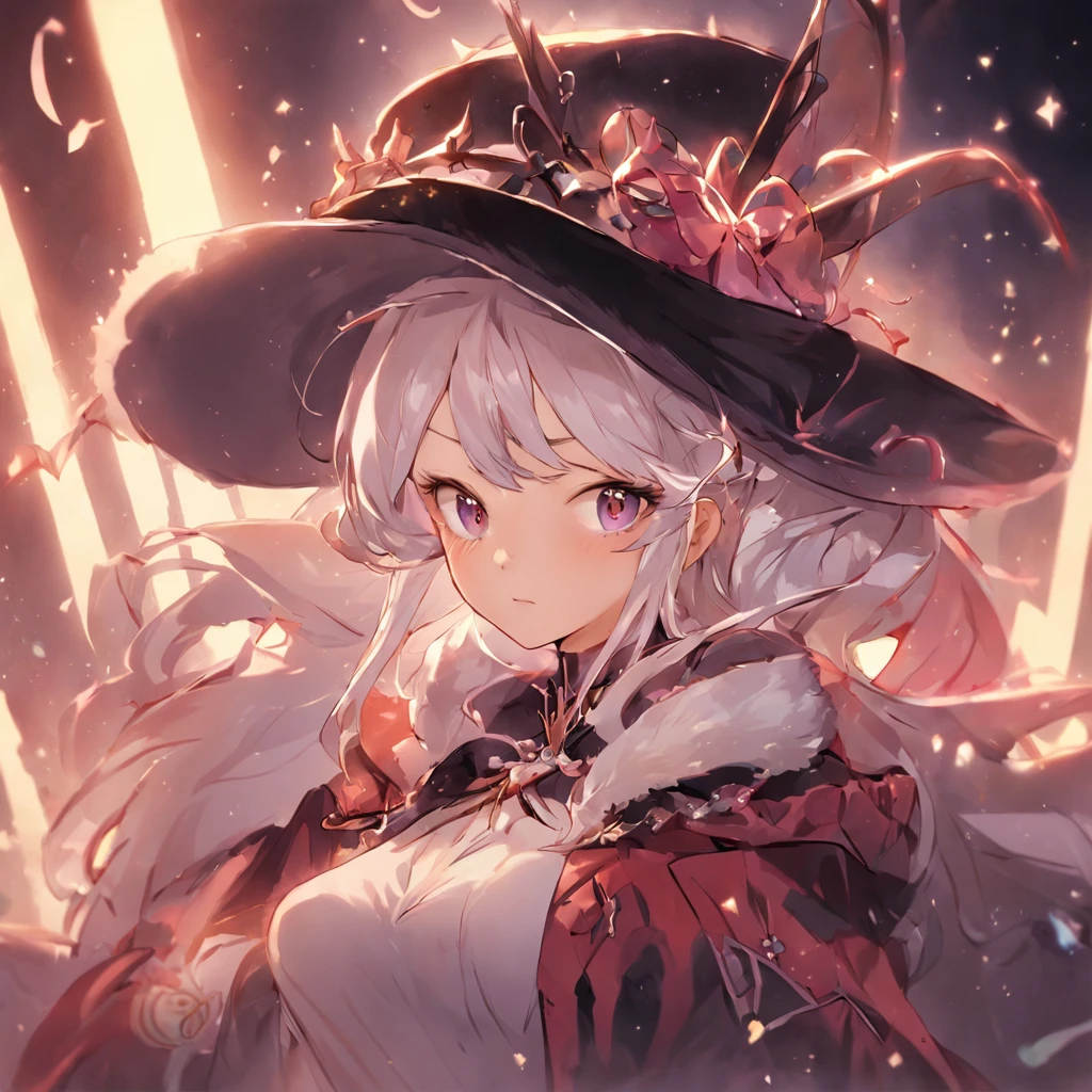 A closeup of a woman sitting in a chair wearing a hat, mulher bonita sedutora do anime, estilo de arte de fantasia, classical witch, magia de elenco de bruxa de anime de paquera, mulher bonita do anime, Magical beautiful, menina anime loira com cabelo longo, menina anime bonita, feiticeira bonita, uma bela feiticeira, feiticeira bonita, arte de fantasia de anime