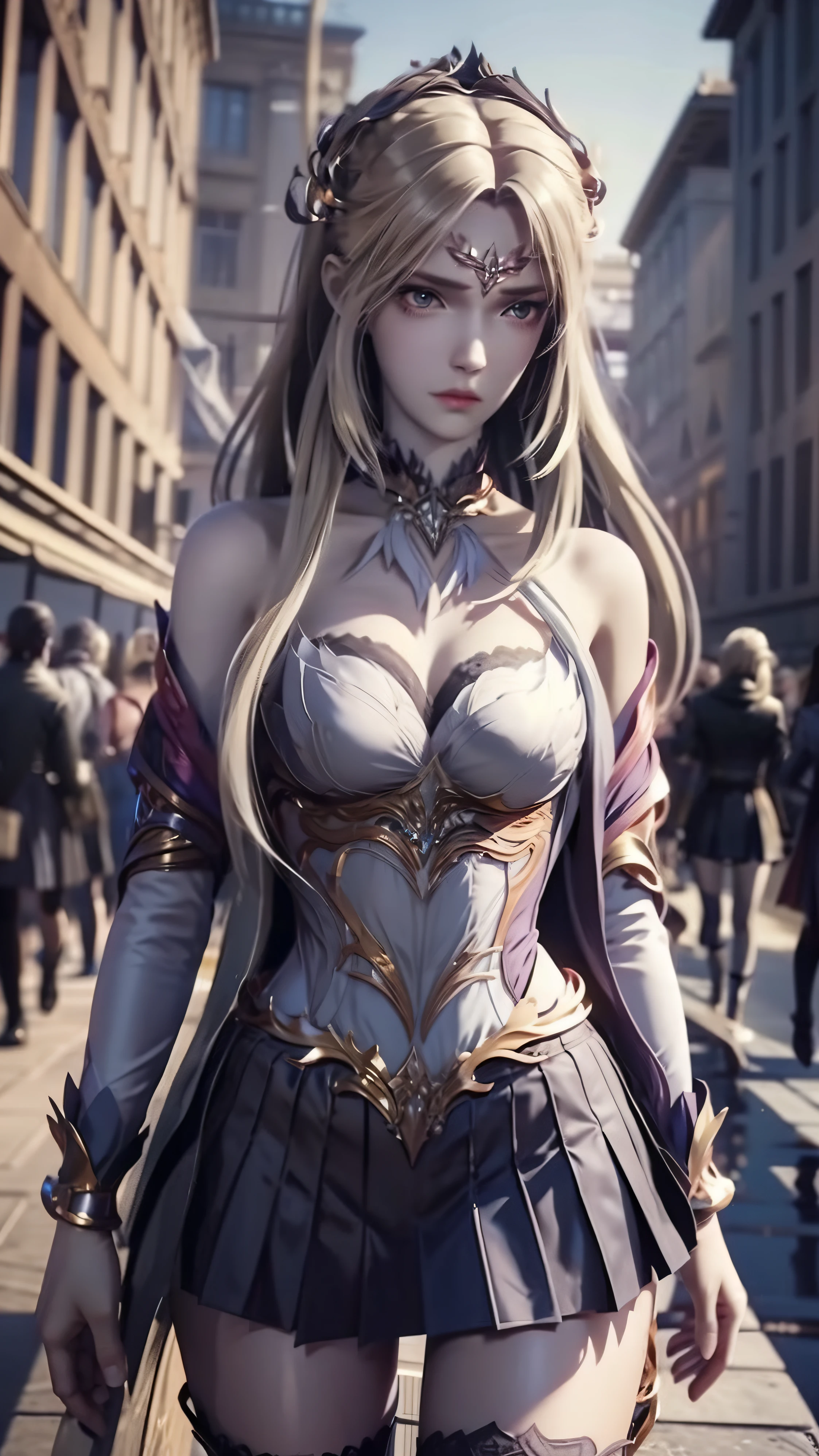 there is a woman in a skirt and a jacket posing for a picture, Surrealism female students, Surrealism female students, Realistic schoolgirl, thighhighs and skirt, photorealistic anime girl rendering, 3 d anime realistic, Smooth anime CG art, photorealistic full body, Photorealistic anime, Realistic anime 3 D style, photorealistic perfect body, wearing skirt and high socks