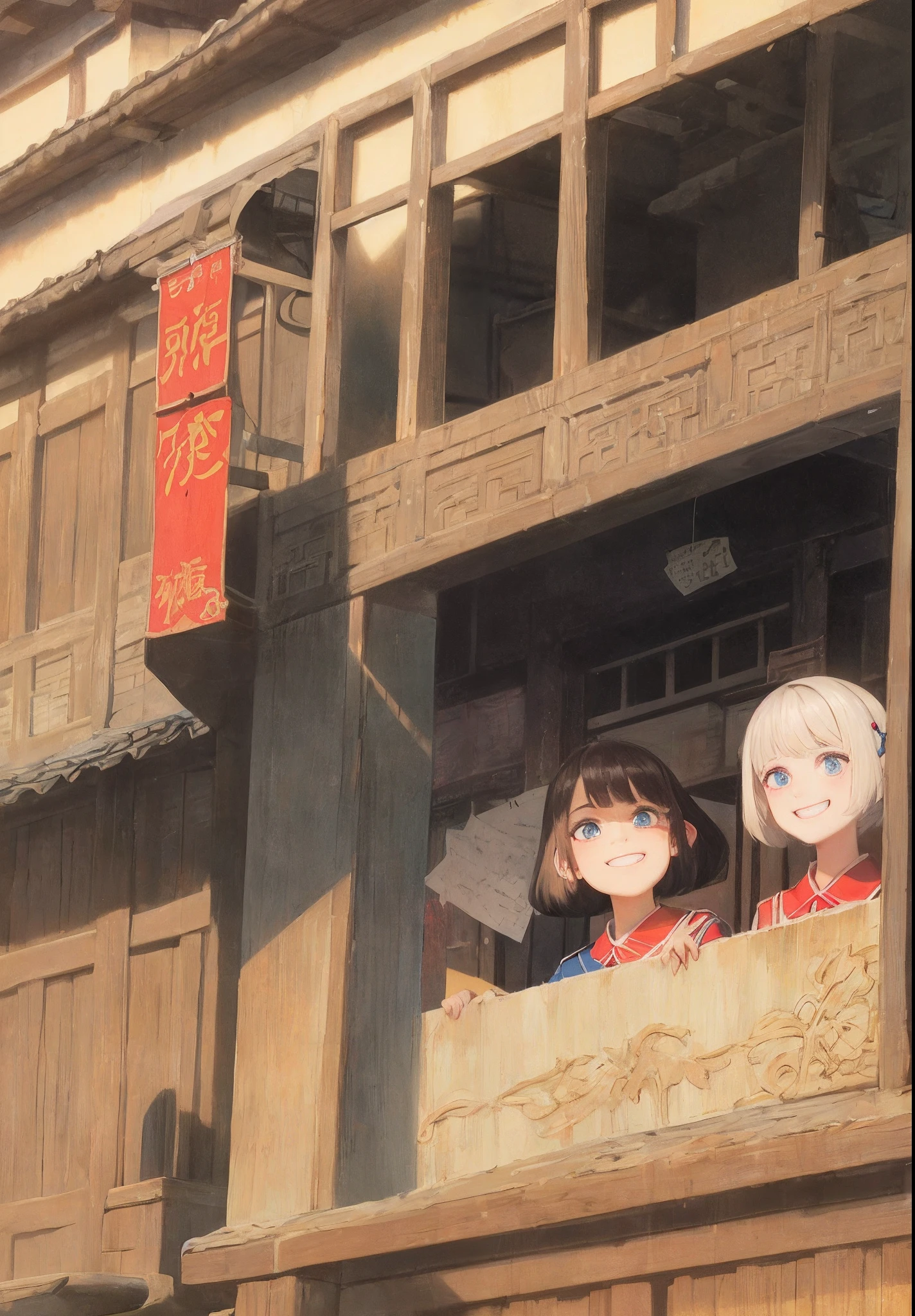 Her short ear-length hair,A pair of big eyes,There was still a smile on the corners of his mouth。Wear a red dress on the upper body,Pin the school micro of "Suzhou Ten Middle School"