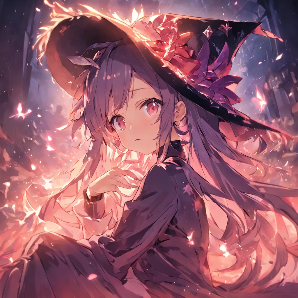 A closeup of a woman sitting in a chair wearing a hat, mulher bonita sedutora do anime, estilo de arte de fantasia, classical witch, (20 anos), mulher bonita do anime, Magical beautiful, menina anime loira com cabelo longo, menina anime bonita, feiticeira bonita, uma bela feiticeira, feiticeira bonita, arte de fantasia de anime