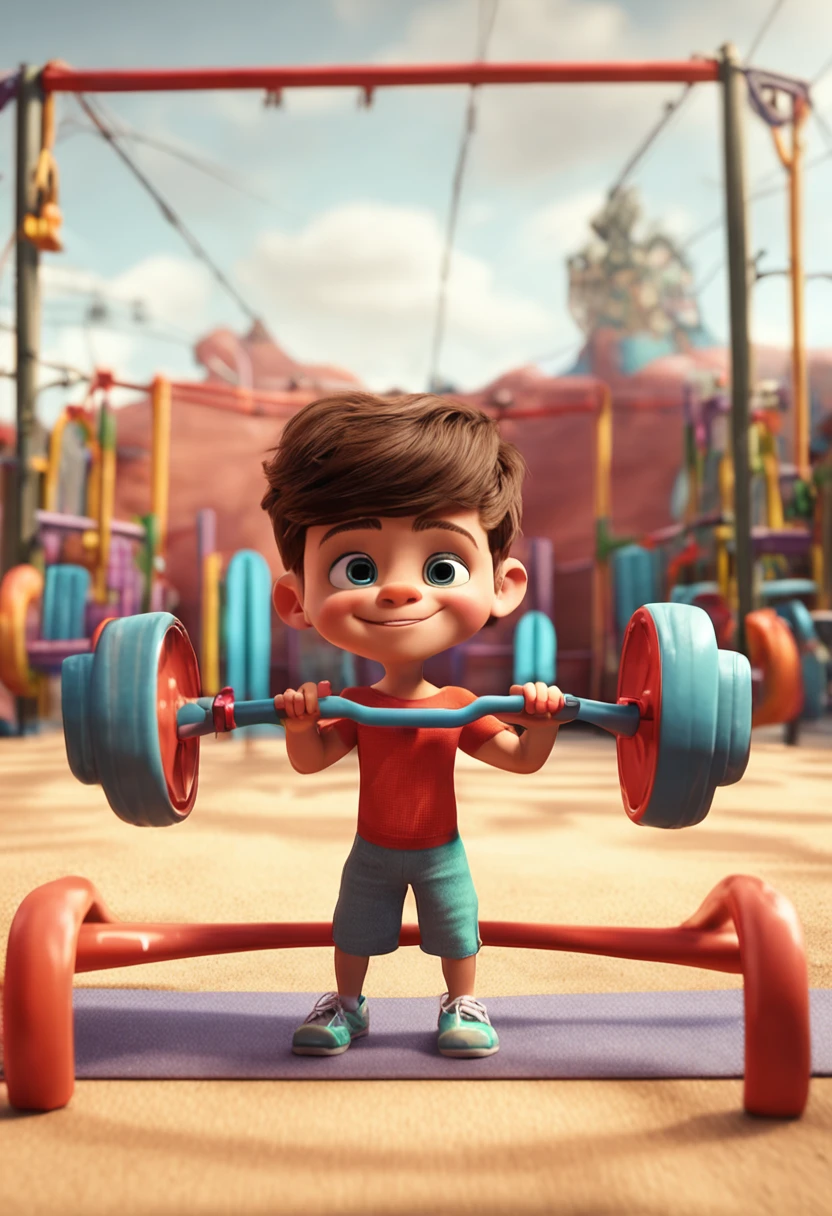 Six-year-old boy practicing Crossfit Pixar