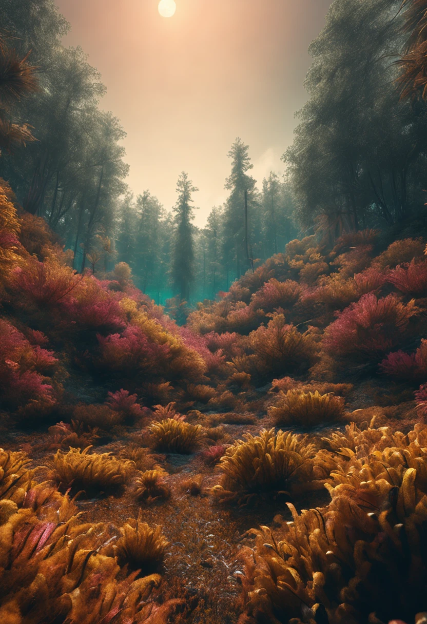 Ultra realistic image of an electronic forest, fotografia, altamente detalhado