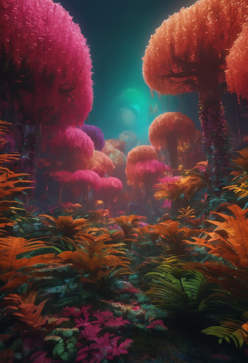 Ultra realistic image of an electronic forest, fotografia, altamente detalhado