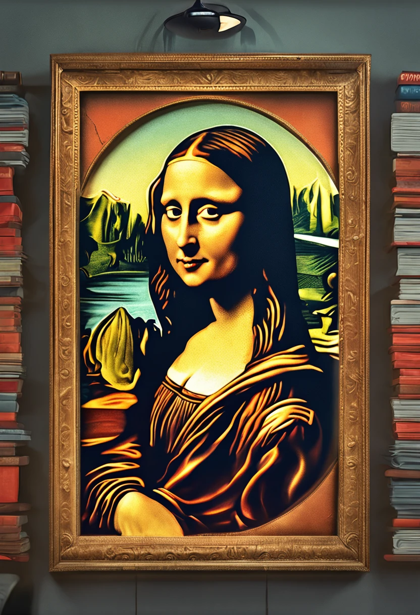 Painting of Monalisa with cap