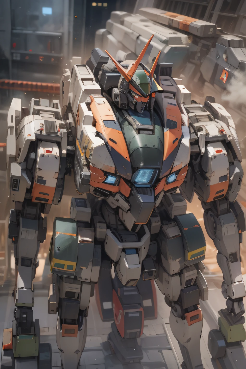 "Mecha at its peak power, showcasing its full glory."