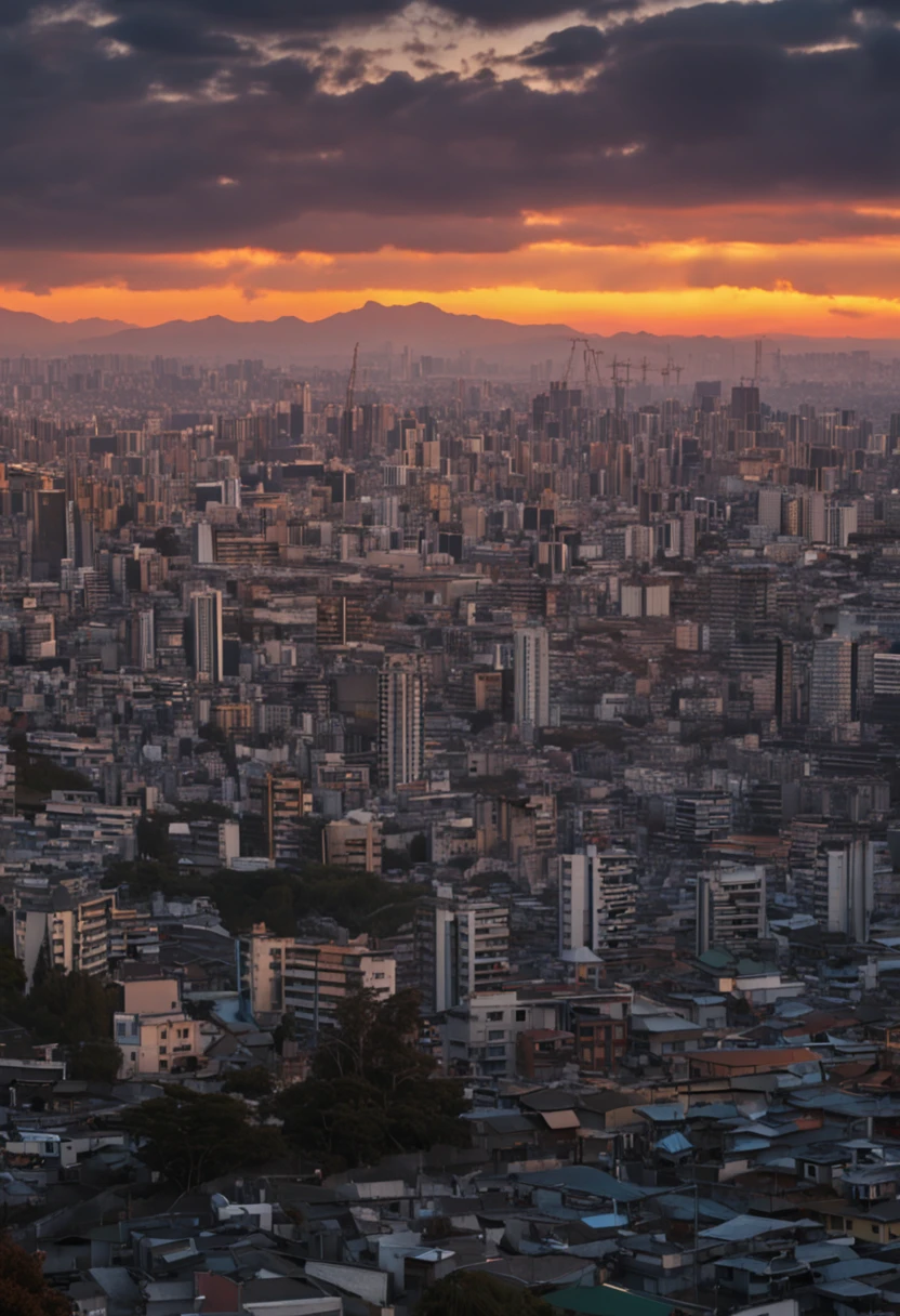 Sunset over the city skyline with several tall buildings, with towers, sunset kanagawa prefecture, At sunrise, skyline showing, 4 0 9 6, Sunset!!!, nice sunset, shot on nikon d 3 2 0 0, With sunset, with a sunset, sunset sunrise, City sunset, the photo was taken from afar, Sunset view, it is sunset, At sunset