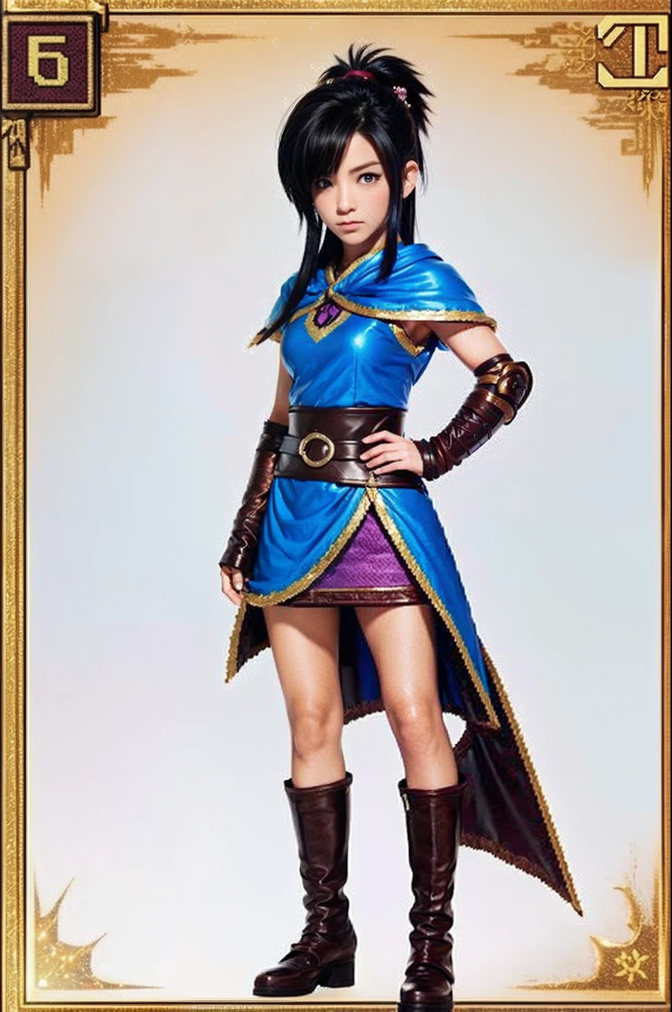 鸟山明风格,pixel game《dragon quest》,Game character design,(female archer:1.4),Leather armor,bow and arrows,Full body like,16-bit pixels