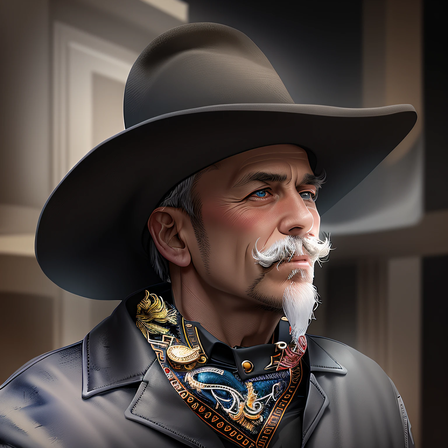 man with tall black hat