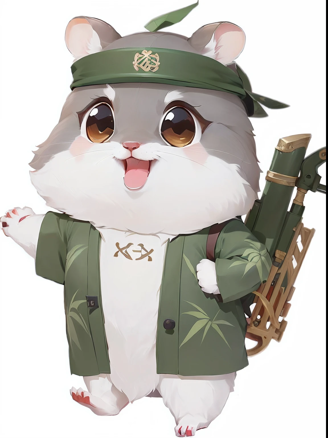 There is a cartoon bamboo rat with a gun and a hat， Bamboo rat advertising, teemo, saints ( valorant ), Teemo from League of Legends, cute character, kanliu666, kda, Keqing from Genshin Impact, inspired by Kanbun Master, official character art, cushart kenz, sakimichan, Kawasi