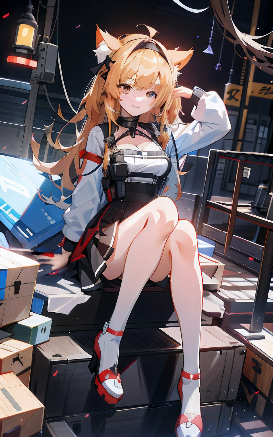 Anime girl sitting in chair，Camera in hand, Kantai collection style, from girls frontline, girls frontline style, Fine details. Girl Front, azur lane style, A scene from the《azur lane》videogame, Girls Frontline CG, From Arknights, trending on artstation pixiv, Best anime 4k konachan wallpaper, Girl Front, Kawasi