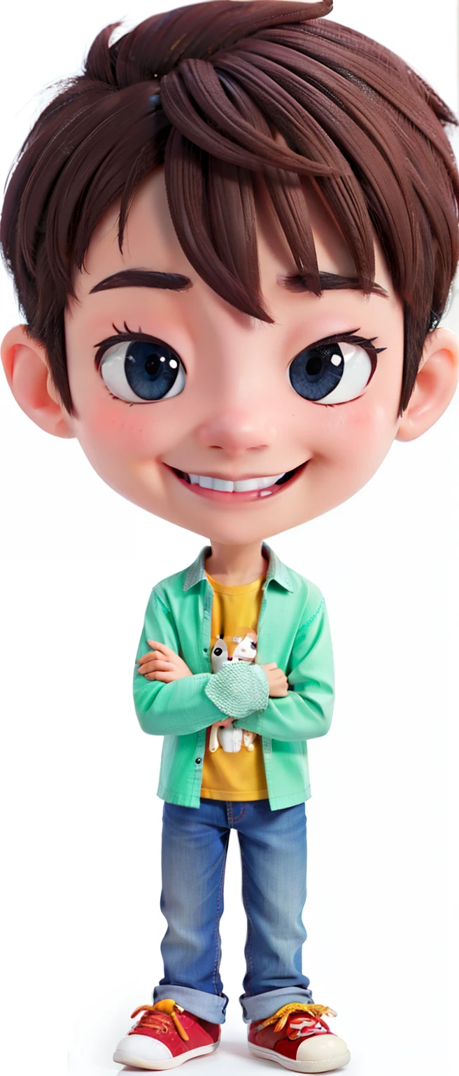 garoto avatar mascote, camisa da cor lislas e camisa de detro rosa