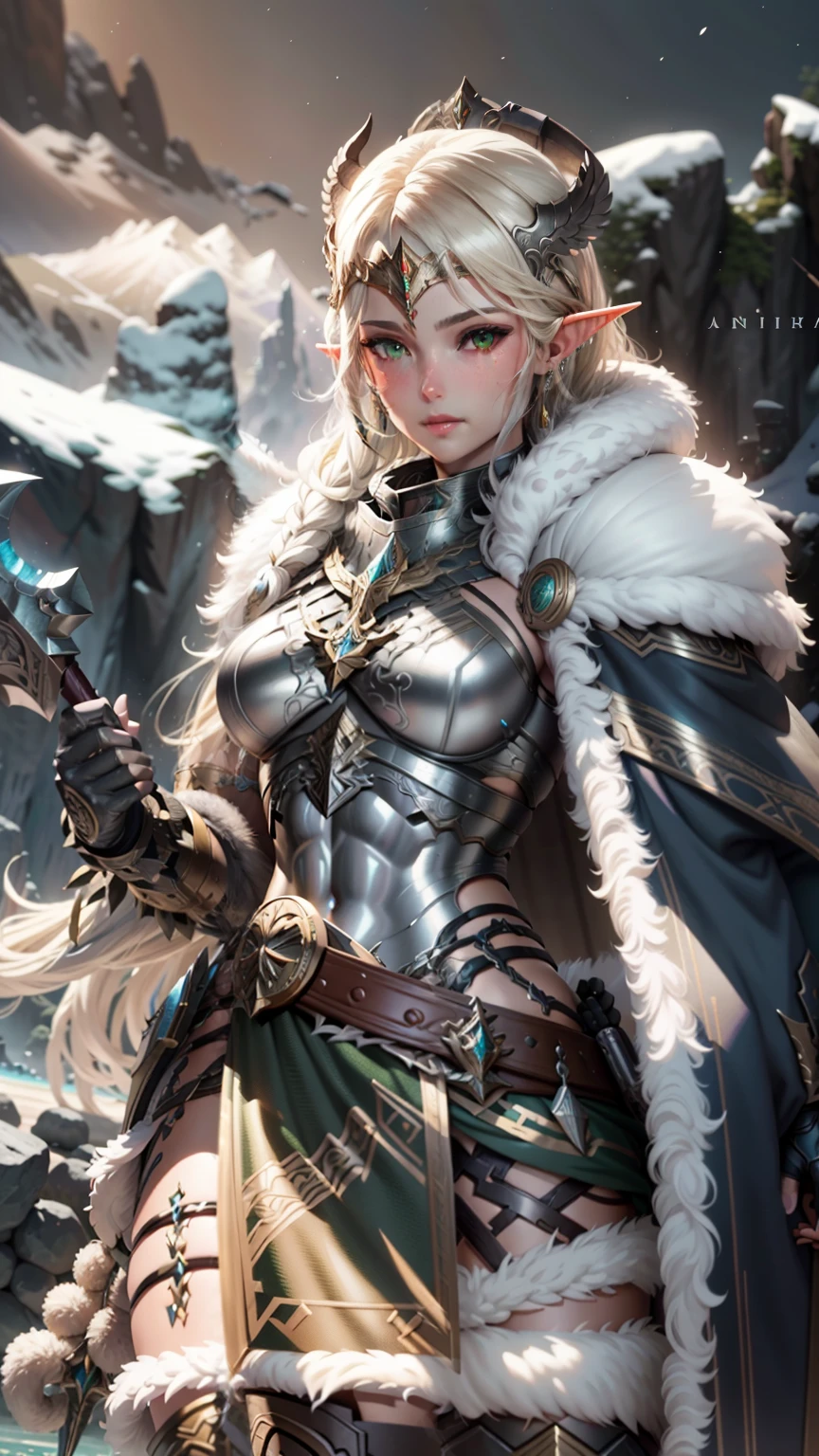 Asgard，valkyrie，Senhora Cavaleiro，Anatomia correta，epic fantasy digital art，tmasterpiece，8k，high-definition resolution，desenho detalhado，Qulidade Superior，, Epic composition,