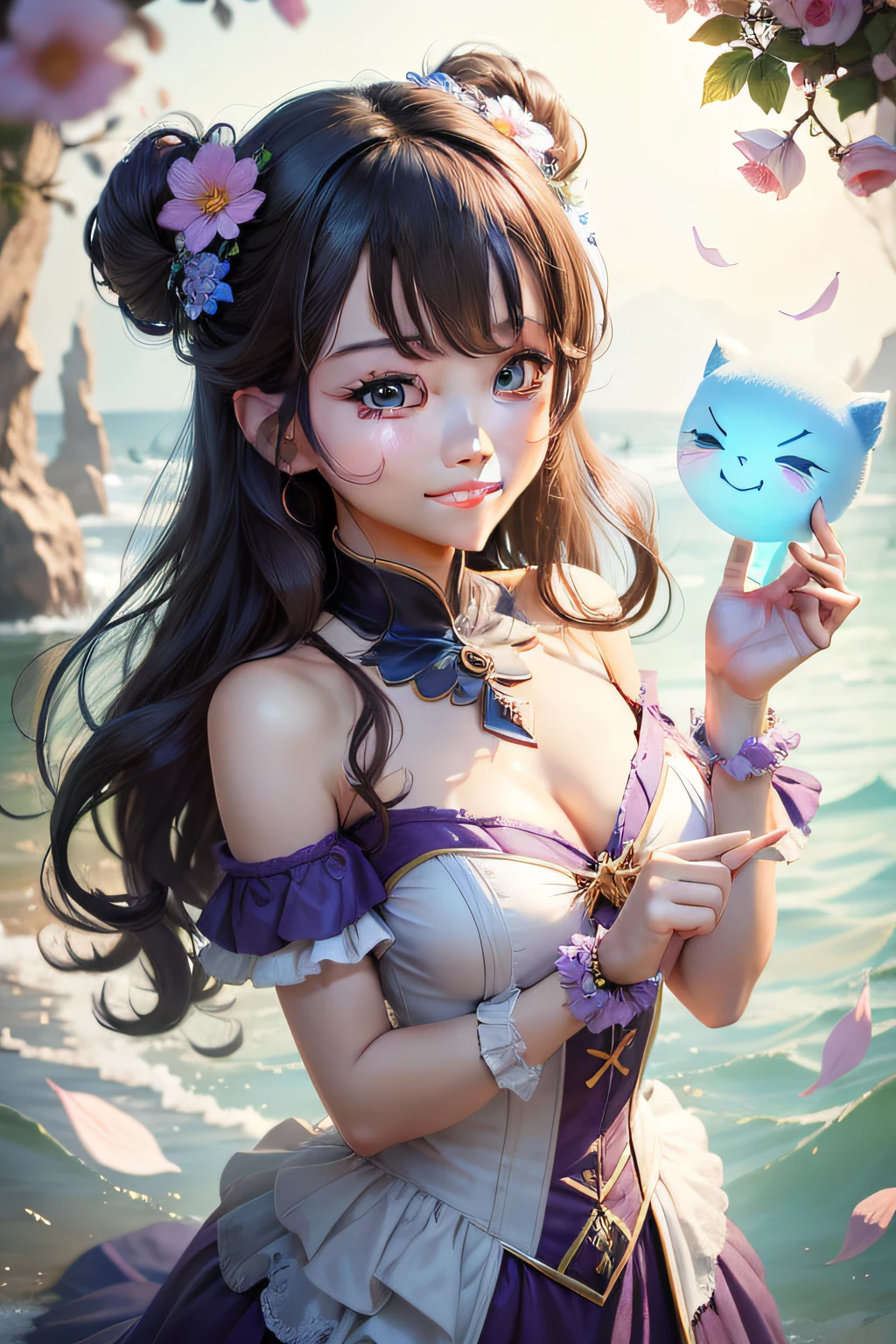 Beauty characters in the second dimension,Fresh and lovely,Has a charming smile and bright eyes。