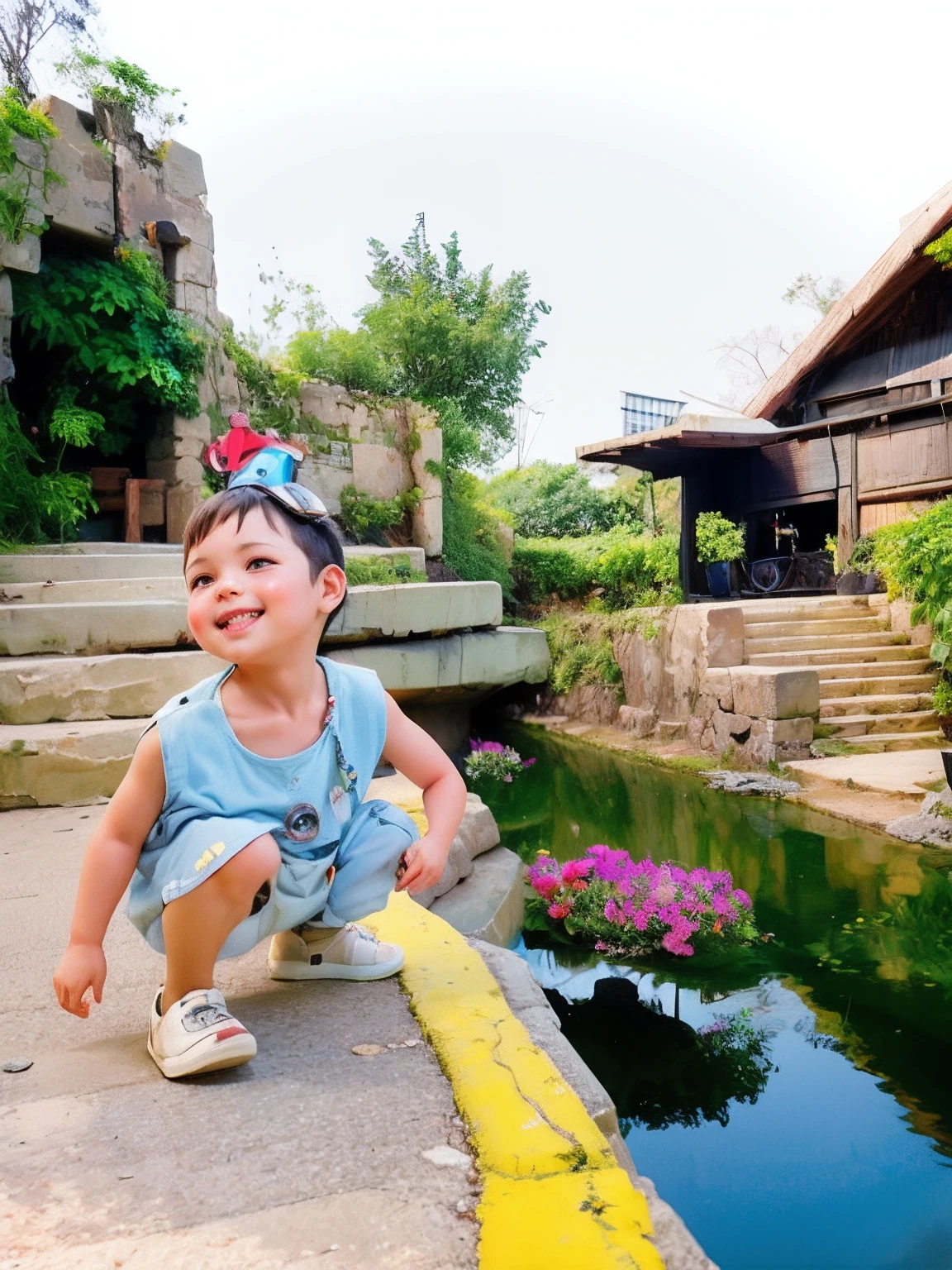 There is a little doll with helmet and helmet, cute 3d rendering, little astronaut looking up, portrait anime space cadet boy, cute 3d anime boy rendering, cute detailed digital art, male explorer mini cute boy, 3d rendering stylized, 3d rendered character art 8k, cute digital painting, anime style 3d, super detailed rendering