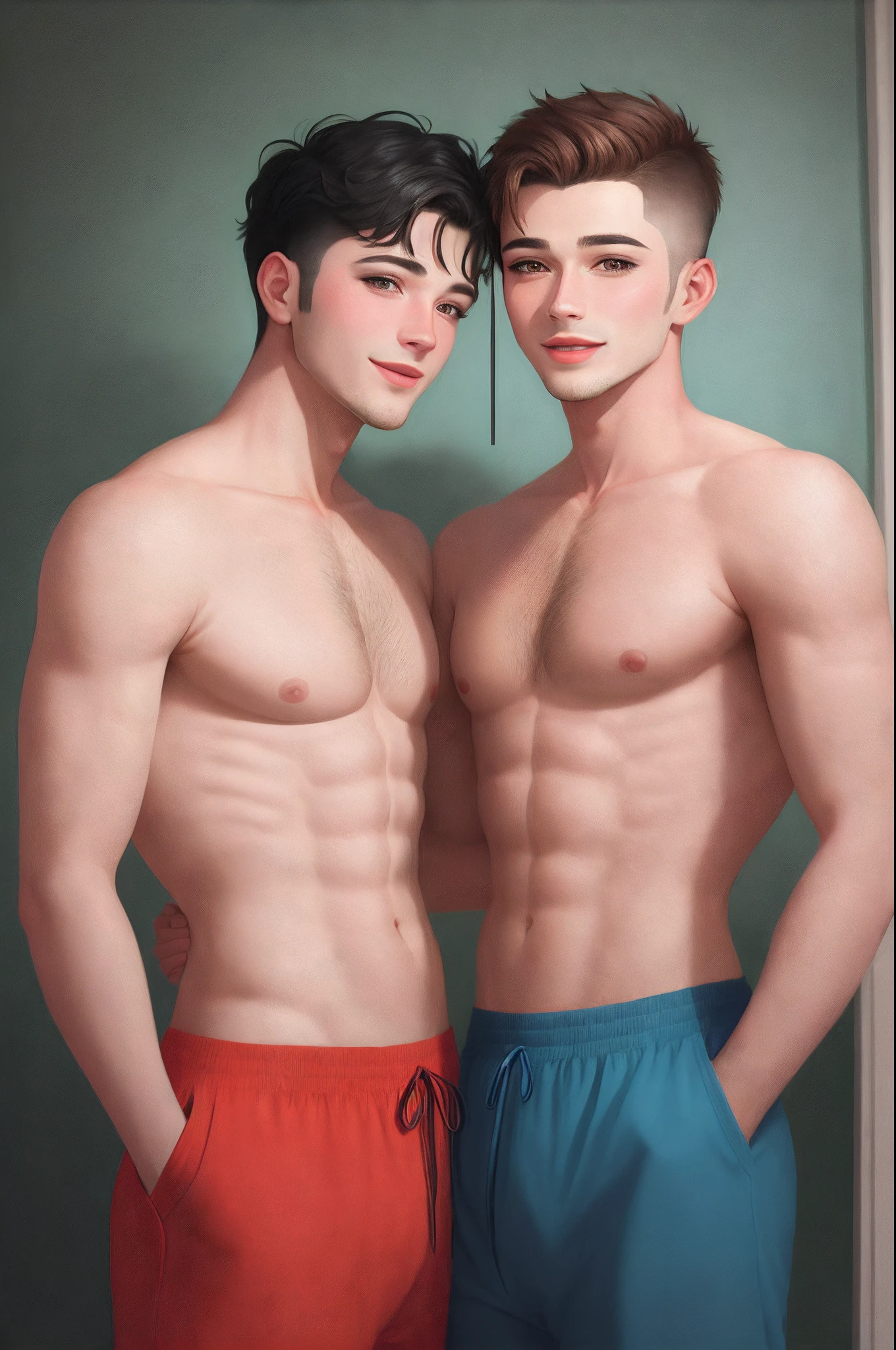 Illustration of two gay men together