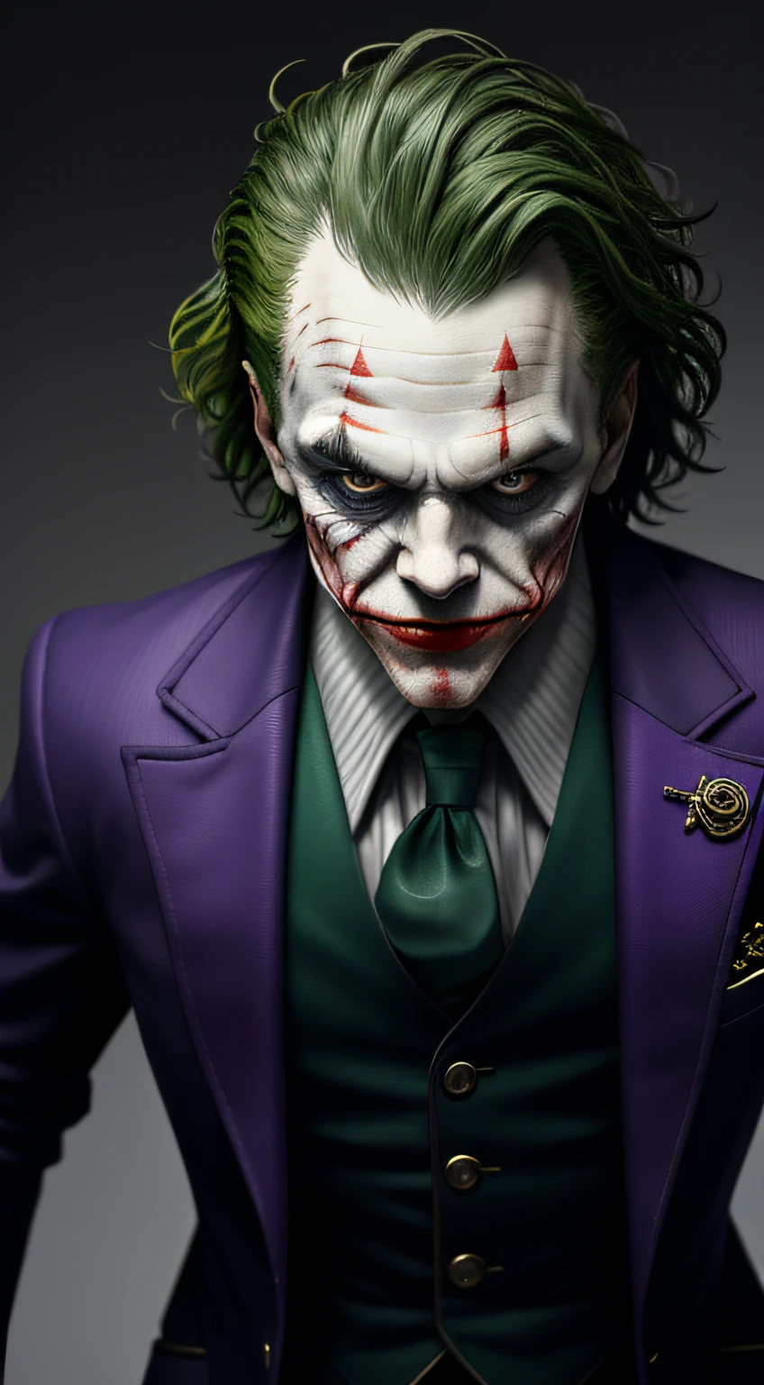DC Comics, portrait (closeup) Old man joker, realistically, dynamic lights, old, full footage, (extremely detailed 8k wallpaper of CG unit), trend in ArtStation, trend in CGSociety, high detail, sharp focus, dramatic, photorealistic
