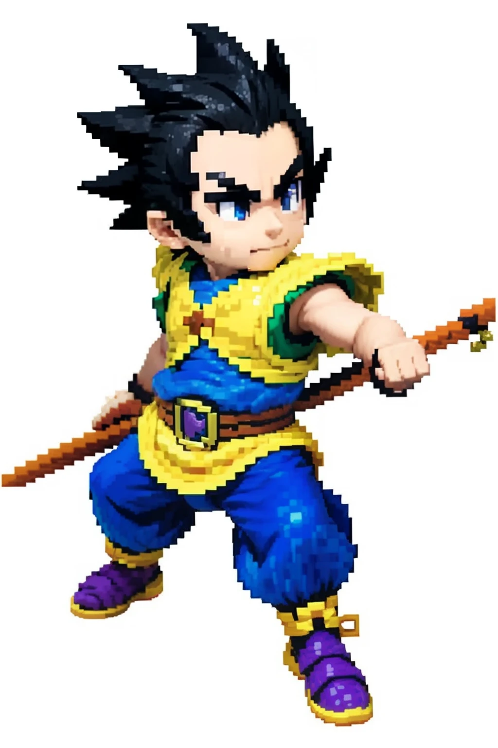 鸟山明风格，Flat pixel games《dragon quest》，Game monster design，（Western Dragon：1.4），Full body like，16-bit pixels