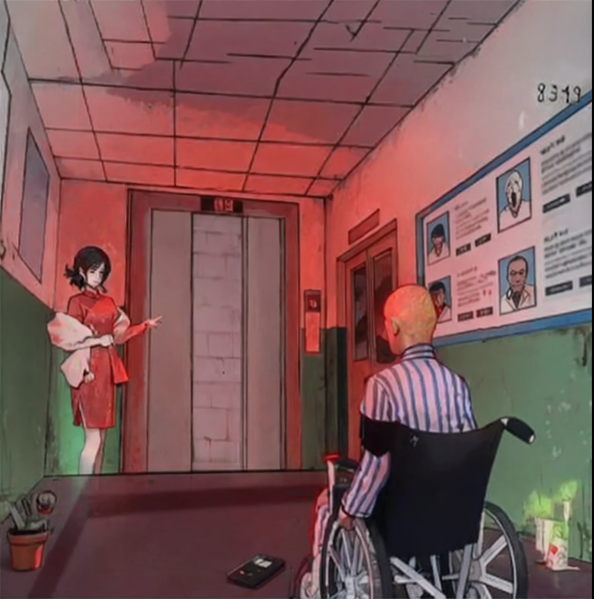 arte de terror,funk,best qualtiy,tmasterpiece,超高分辨率,(真实感:1.4),The terrifying cheongsam female ghost raised her hand,In the dilapidated underground tunnels of hell,spine-chilling,unnerving,unnerving,terroral,80mm,Scary lights,dynamic action